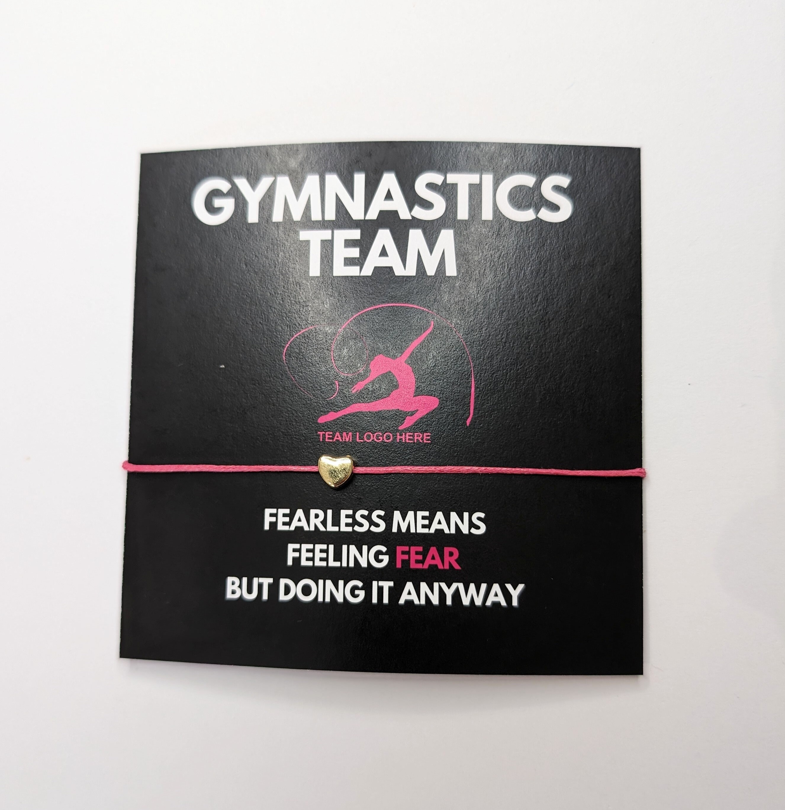 Personalized Gymnastics Team Bracelet Cards