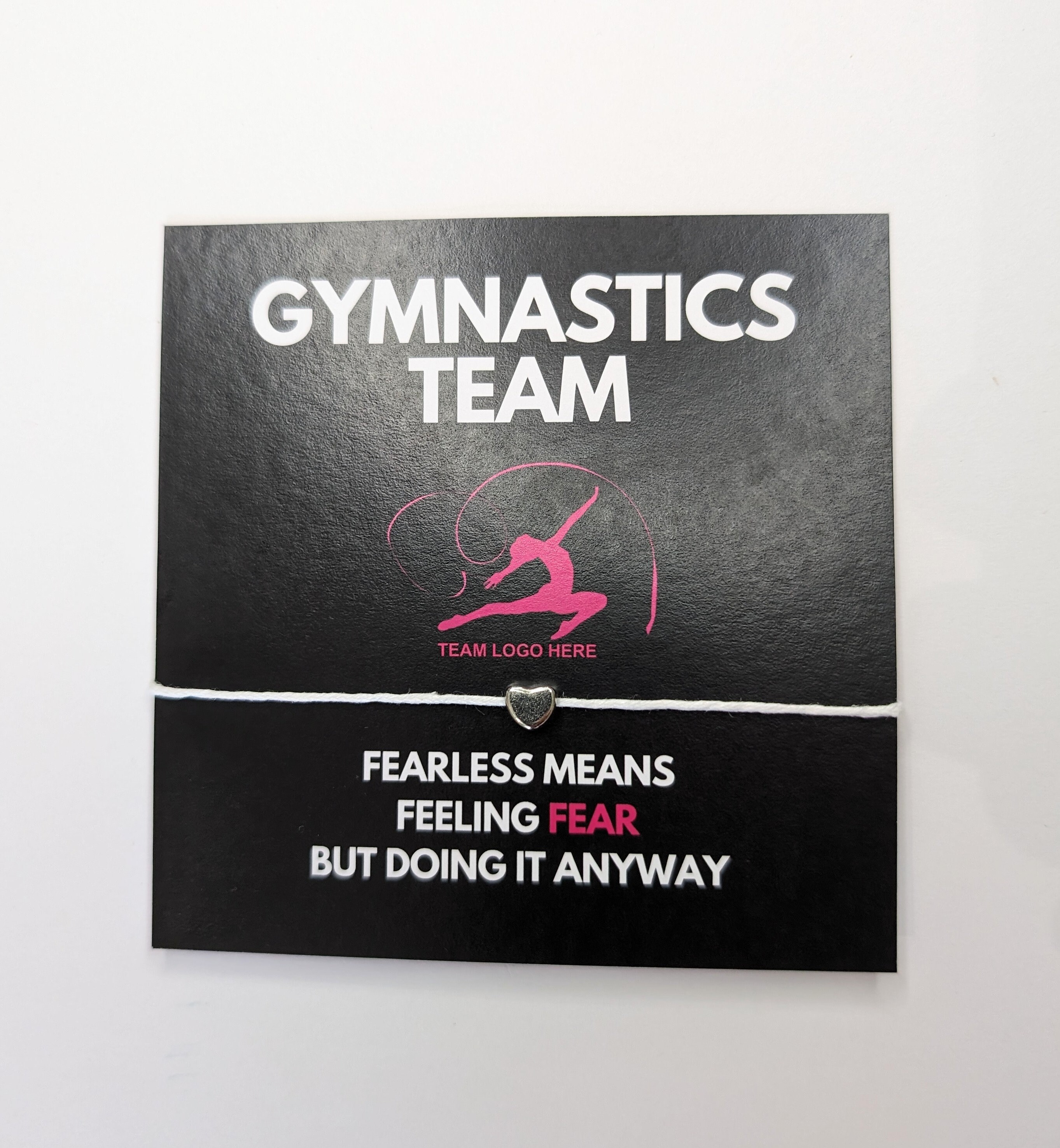 Personalized Gymnastics Team Bracelet Cards
