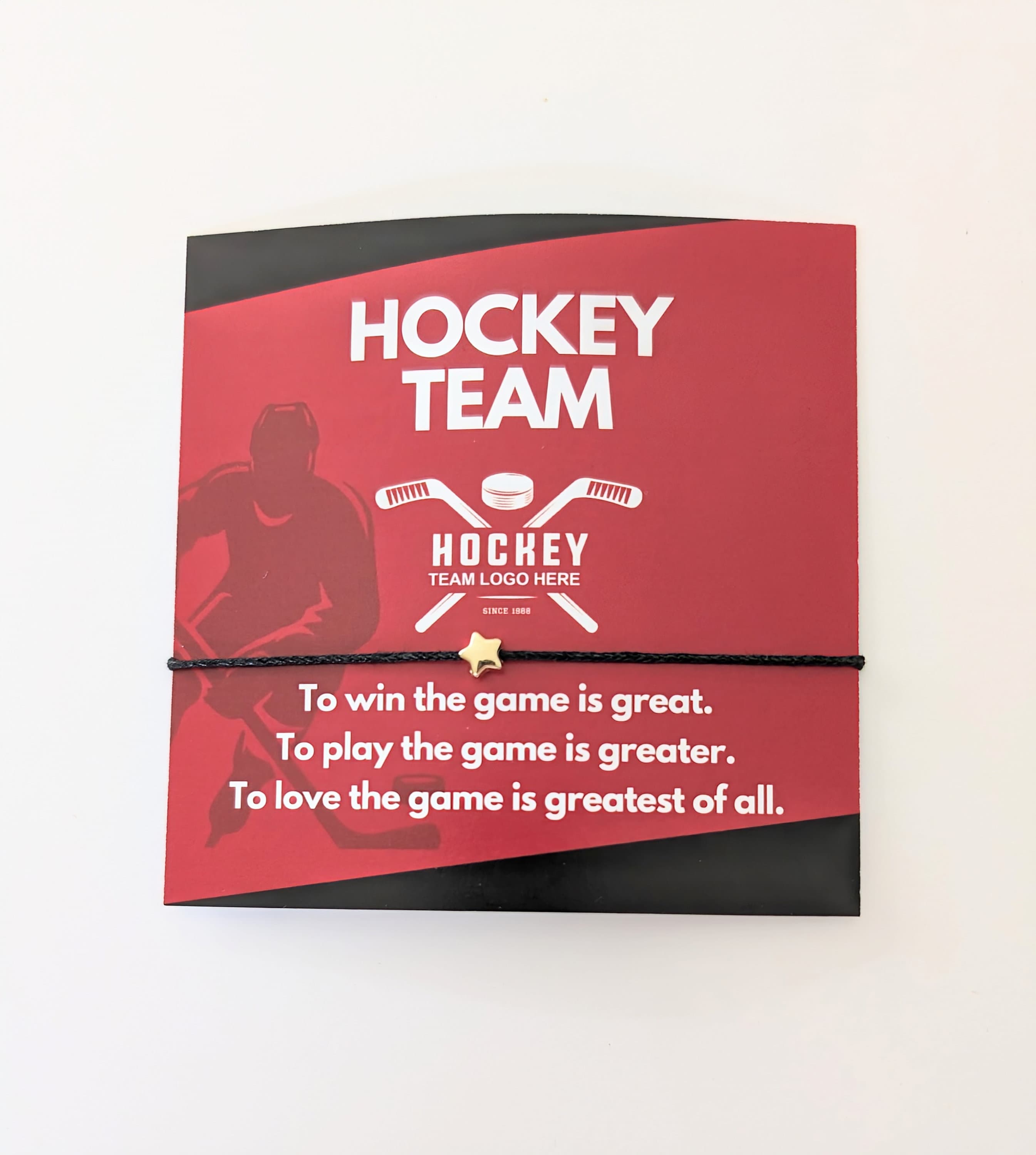 Personalized Hockey Team Bracelet Cards