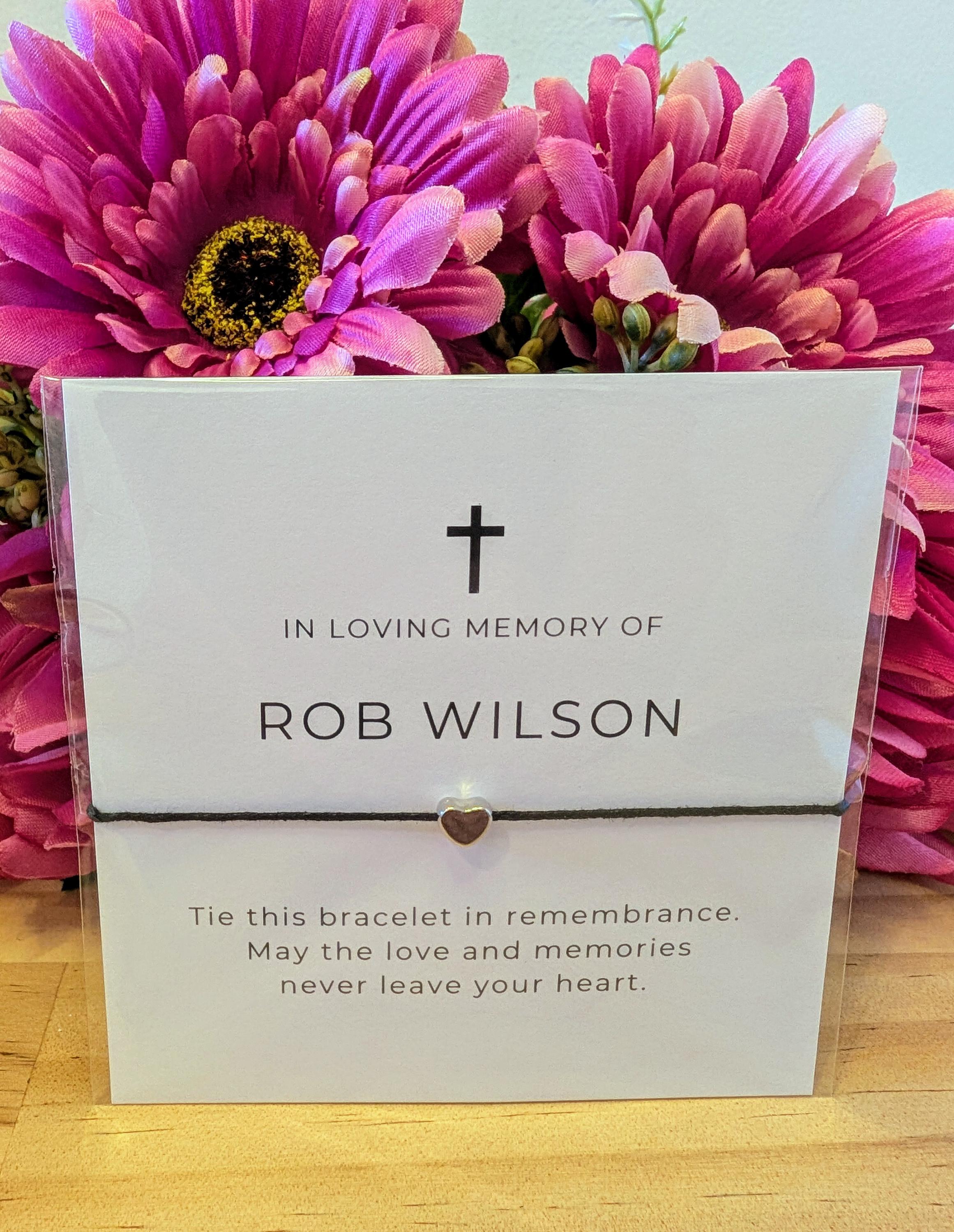 Personalized Memorial Cross Bracelet Favor