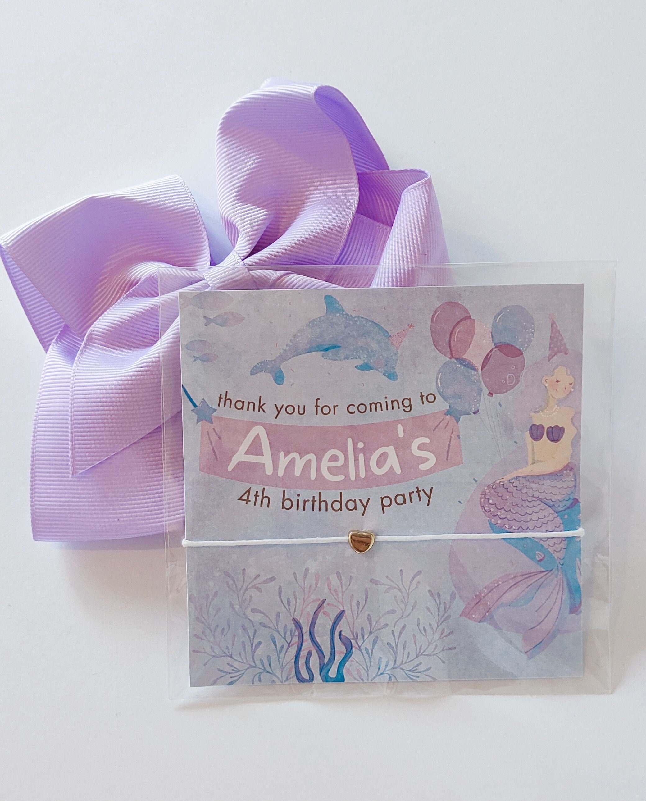 Personalized Mermaid Birthday Bracelet Favors