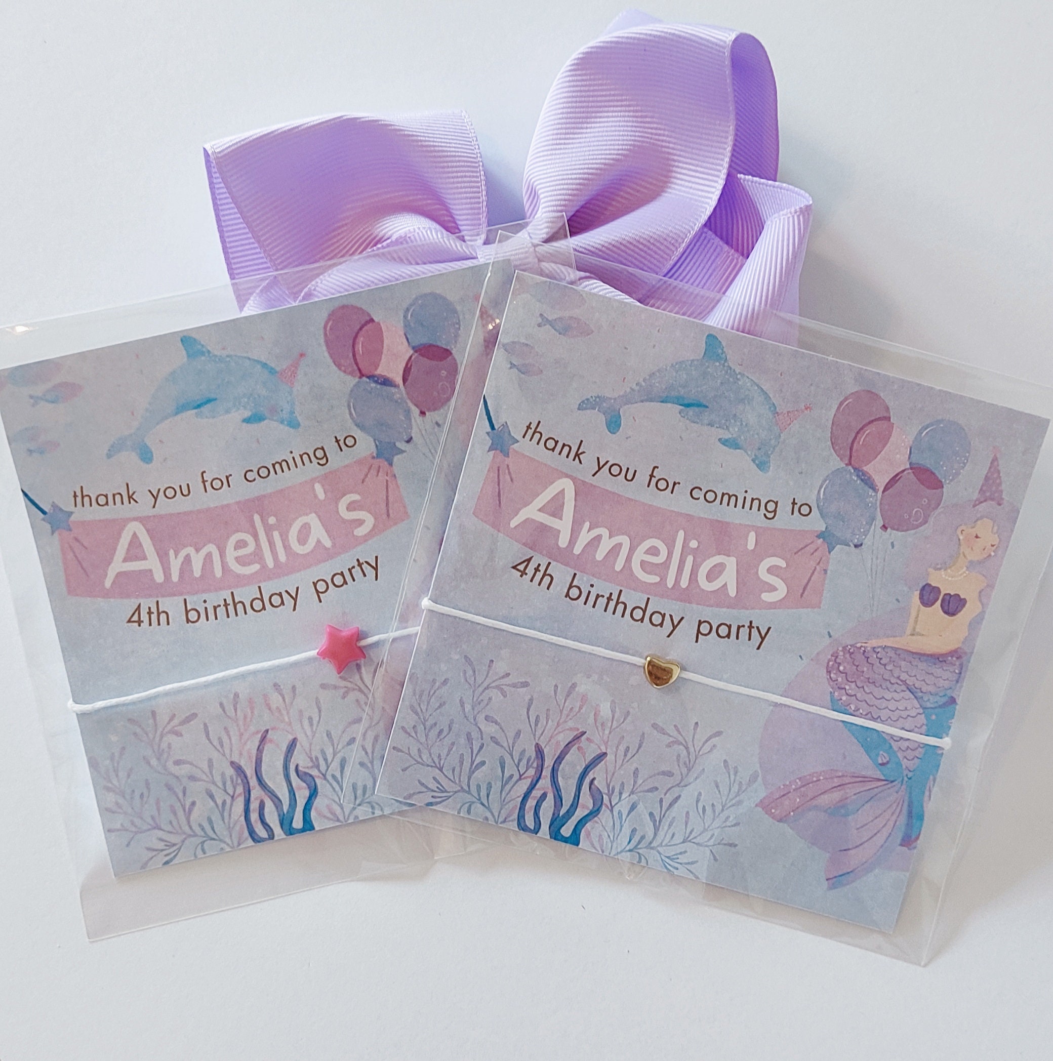 Personalized Mermaid Birthday Bracelet Favors