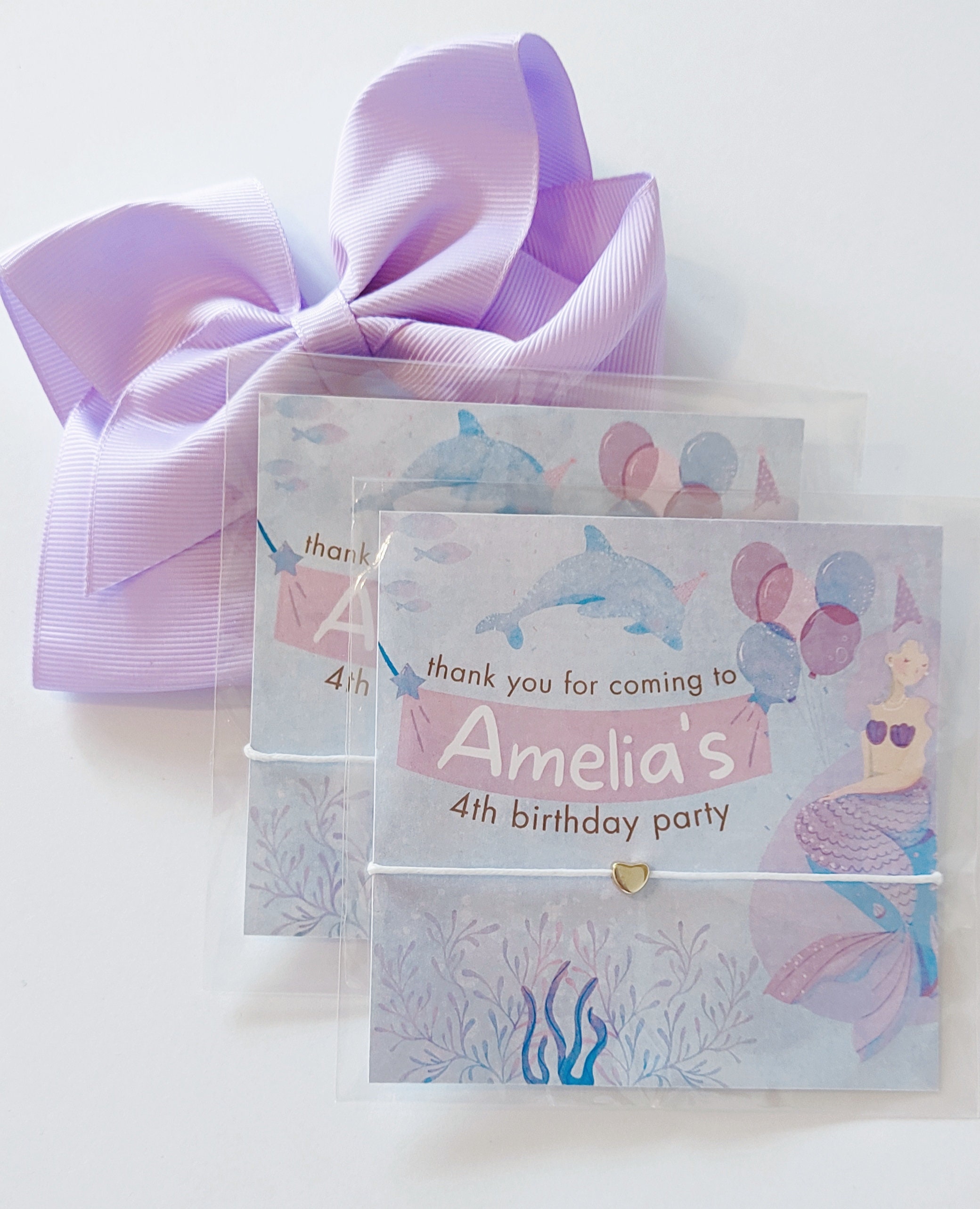 Personalized Mermaid Birthday Bracelet Favors