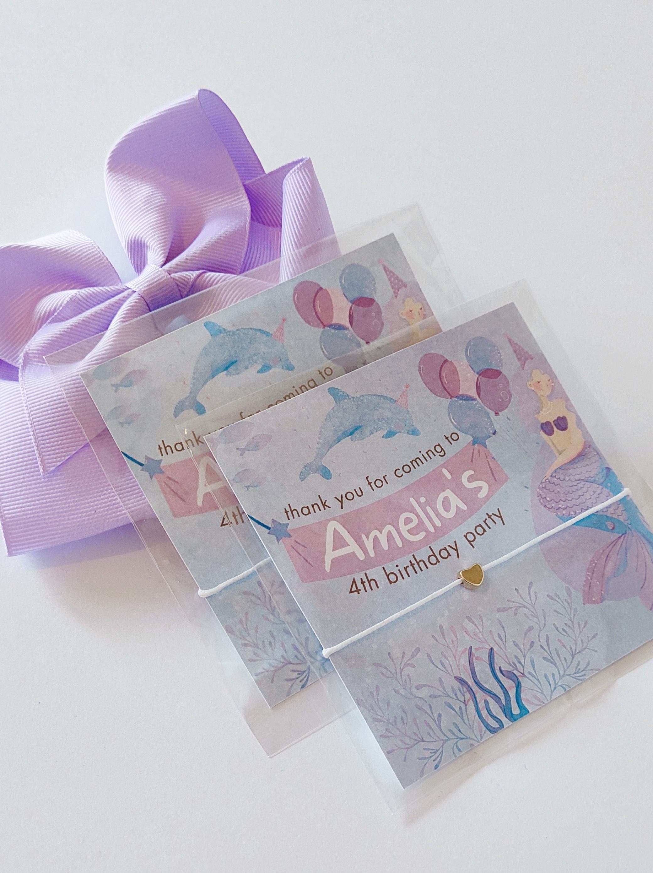 Personalized Mermaid Birthday Bracelet Favors