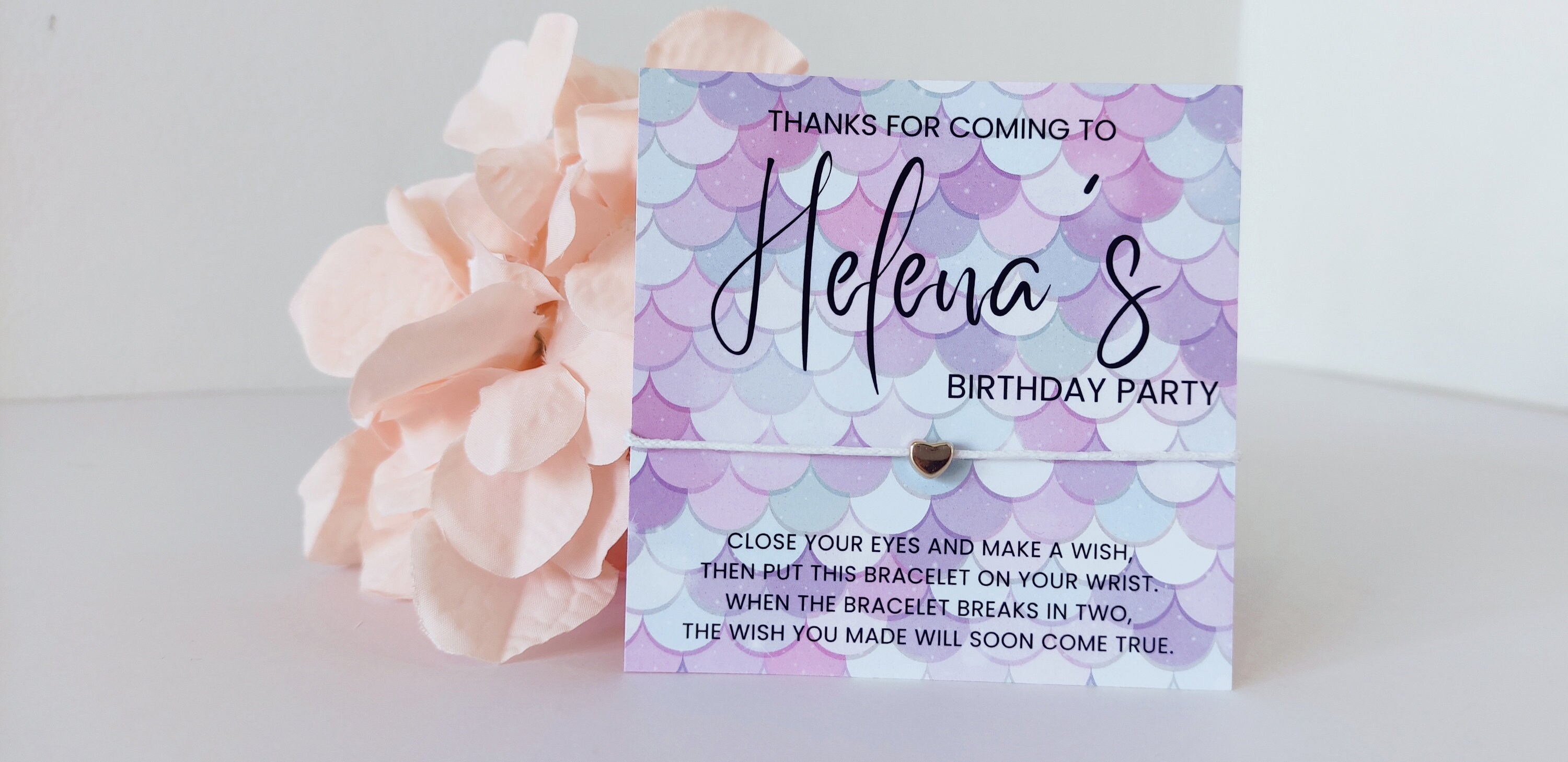 Personalized Mermaid Birthday Wish Bracelet Favors