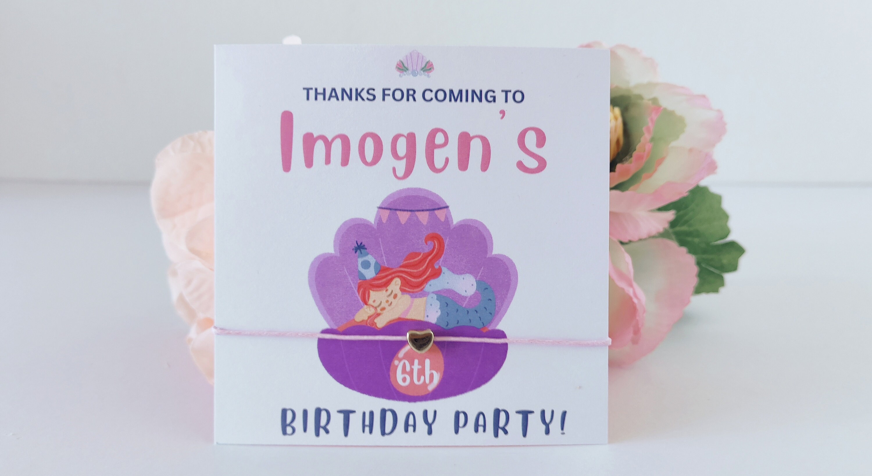 Personalized Mermaid Birthday Wish Bracelet Favors