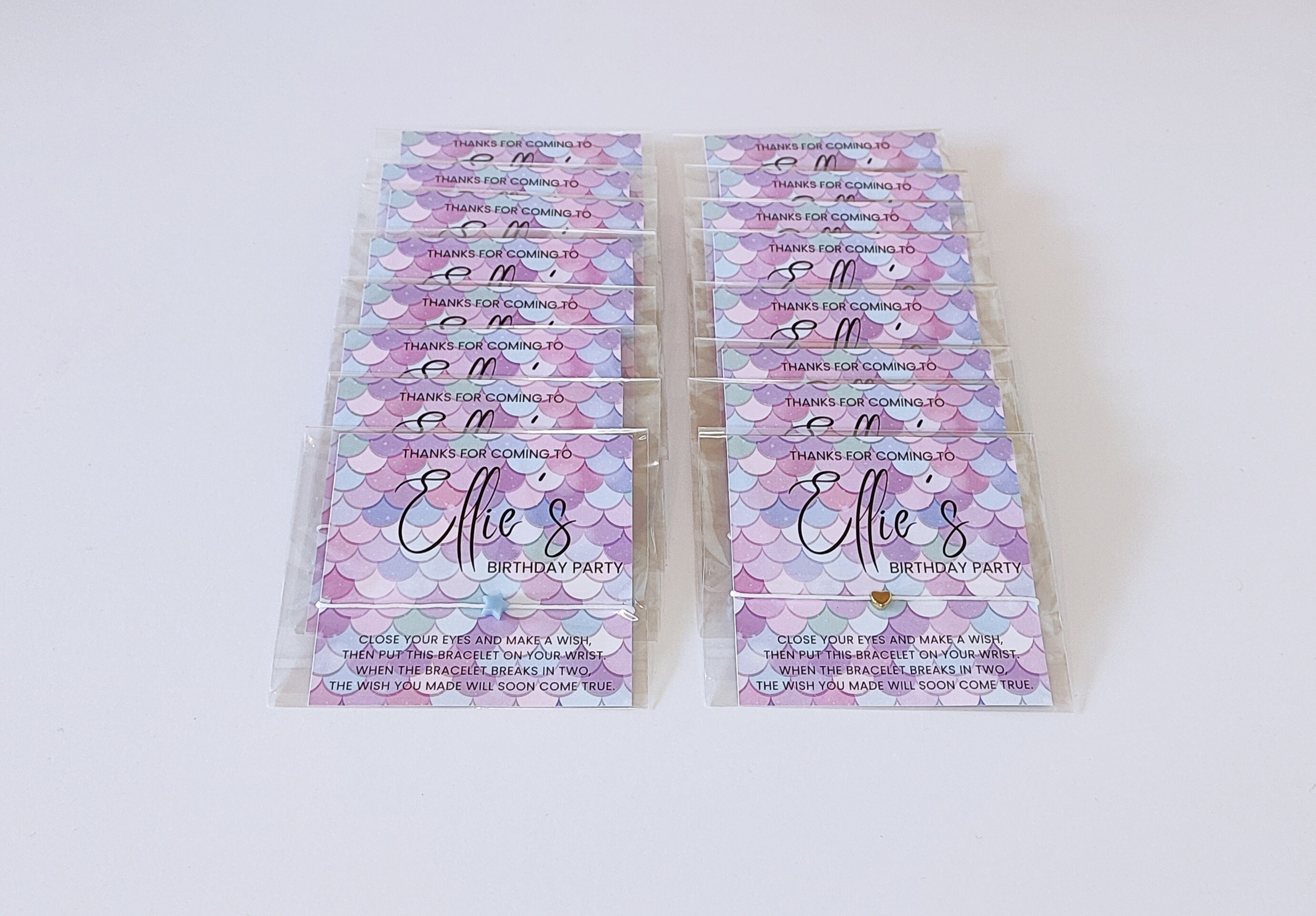 Personalized Mermaid Birthday Wish Bracelet Favors