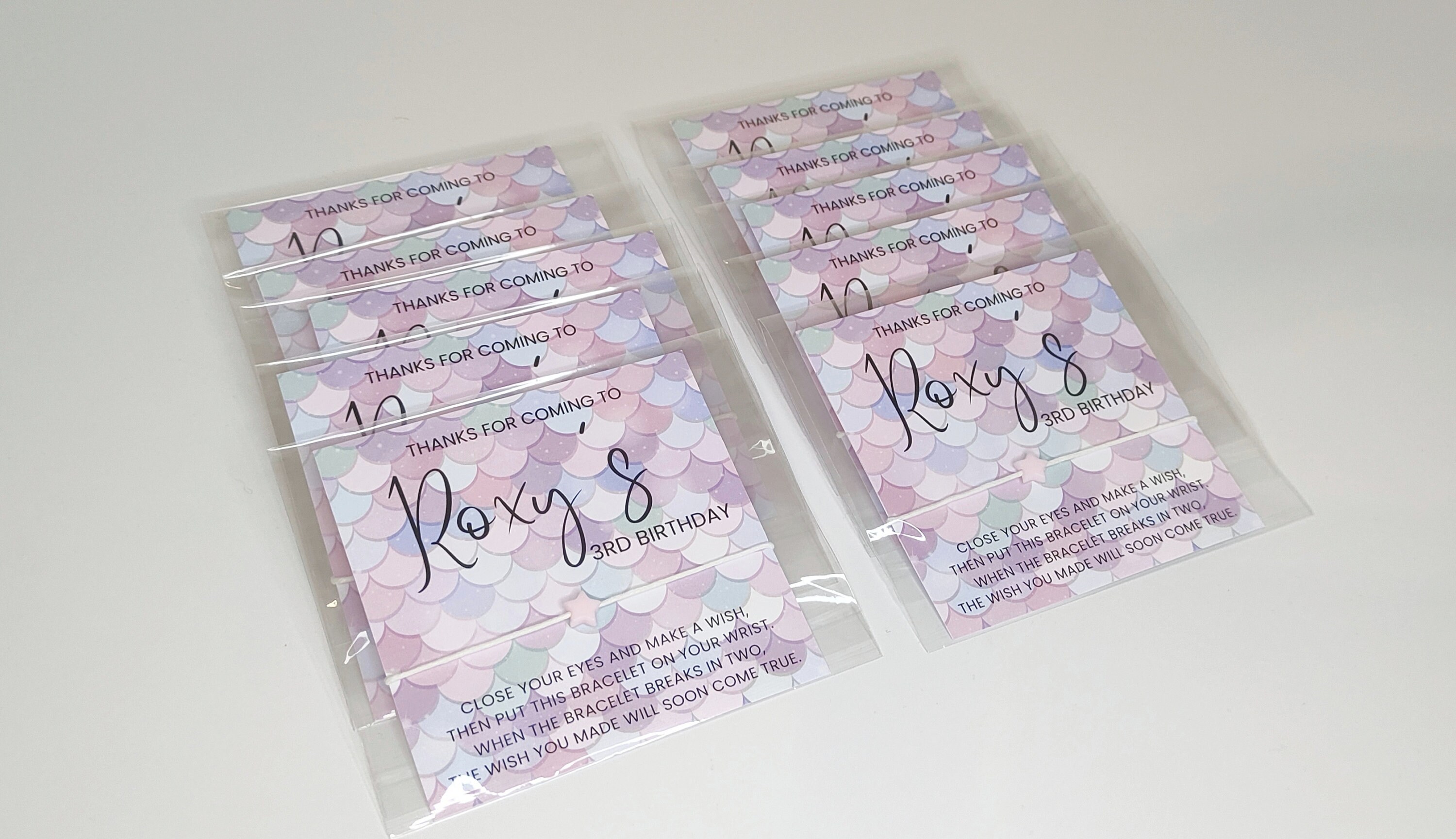 Personalized Mermaid Birthday Wish Bracelet Favors