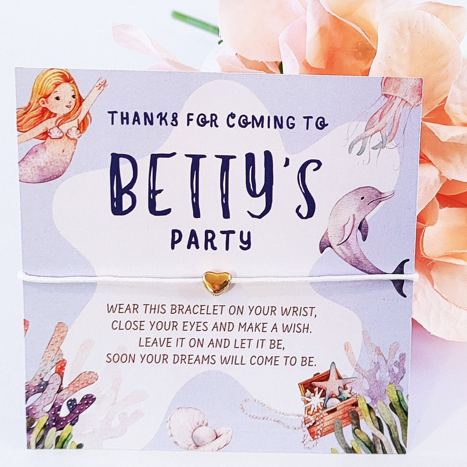 Personalized Mermaid Wish Bracelet Favors