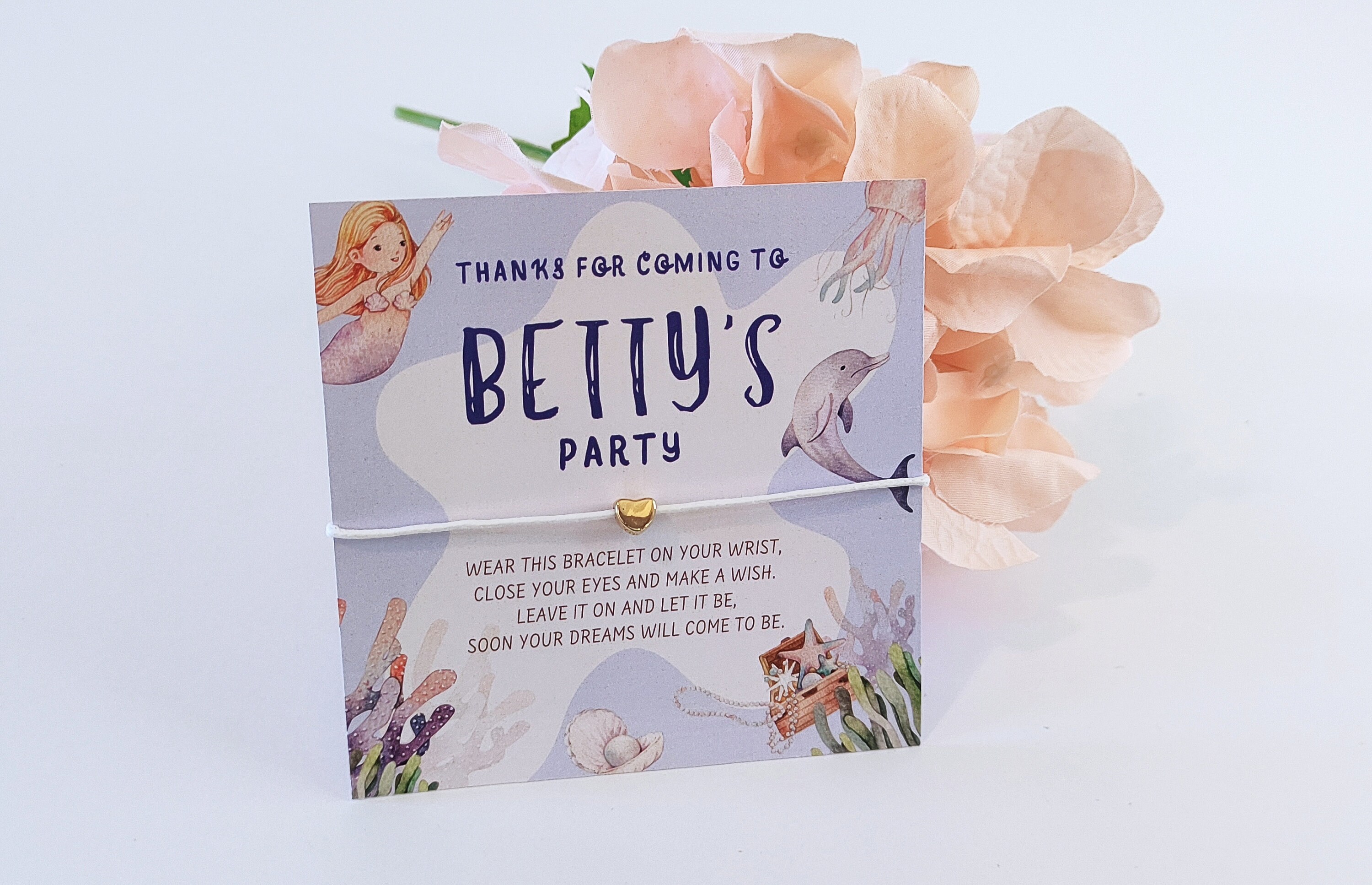 Personalized Mermaid Wish Bracelet Favors