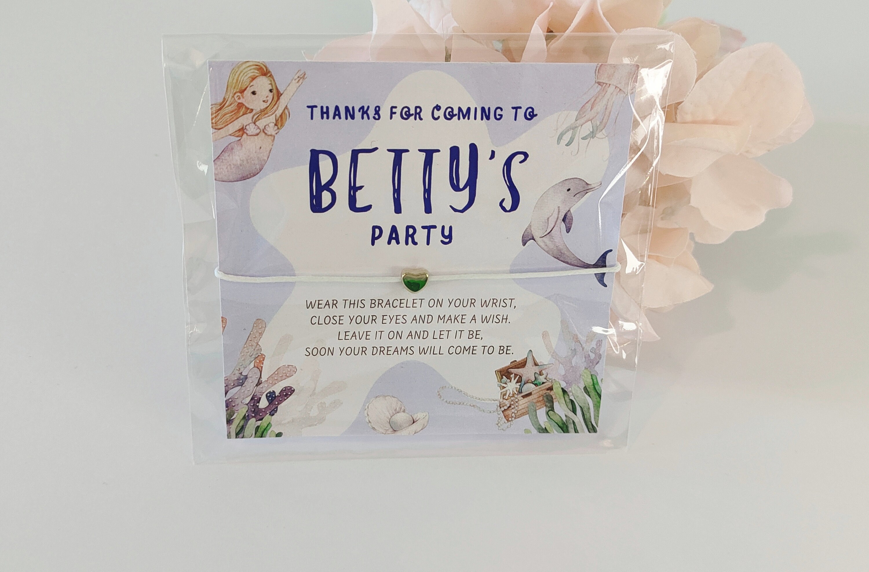 Personalized Mermaid Wish Bracelet Favors