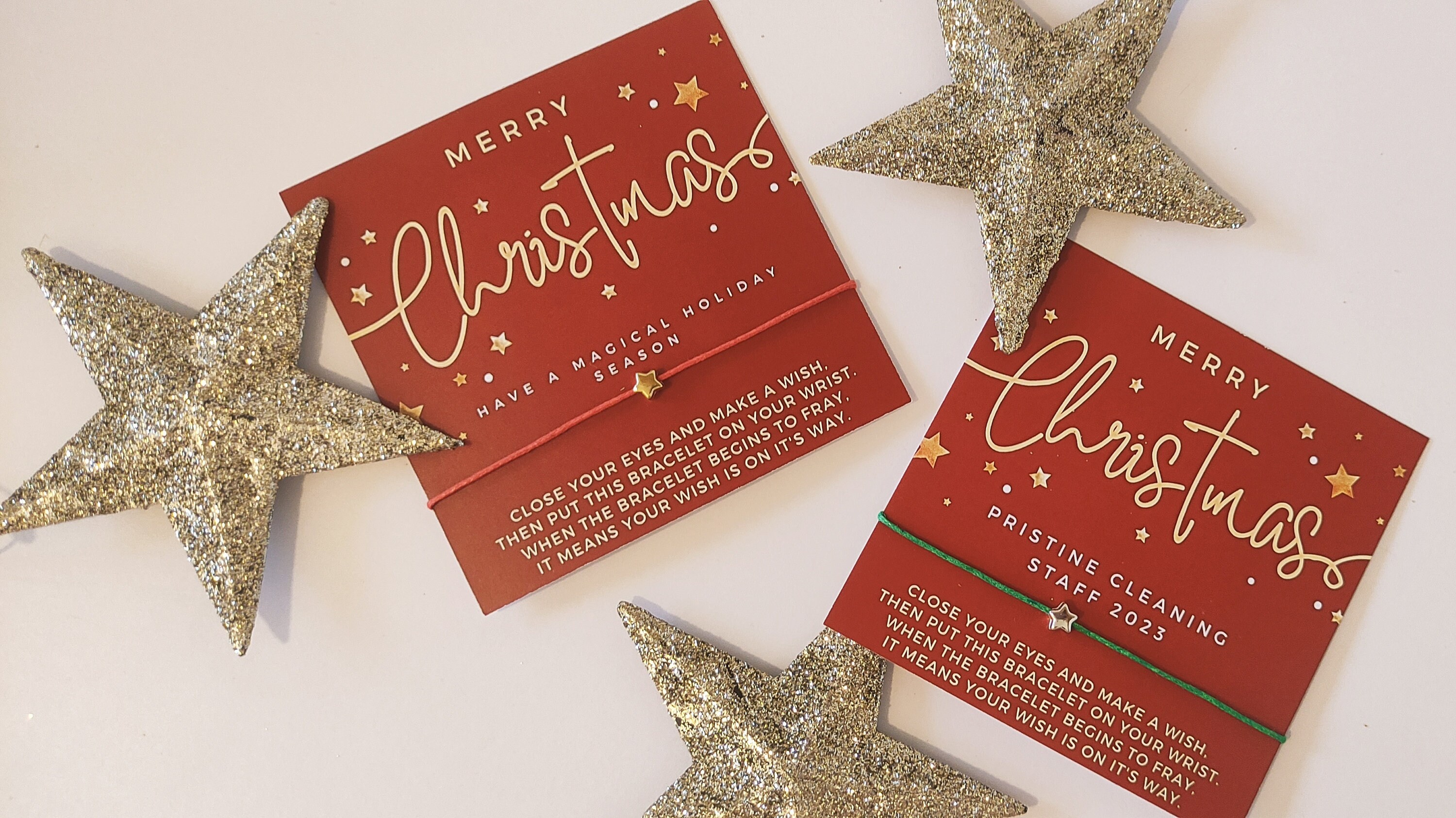 Personalized Merry Christmas Wish Bracelet Cards