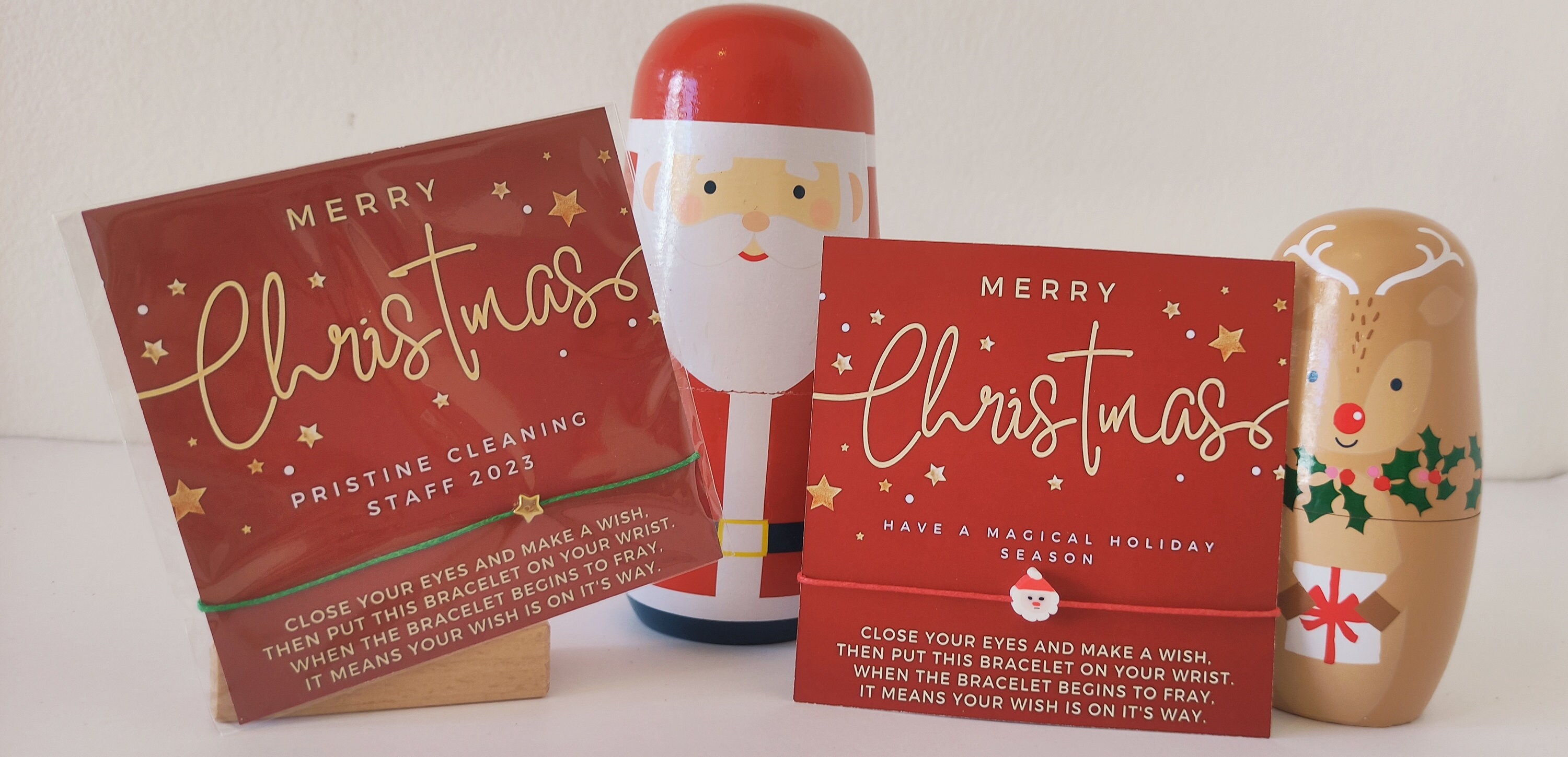 Personalized Merry Christmas Wish Bracelet Cards