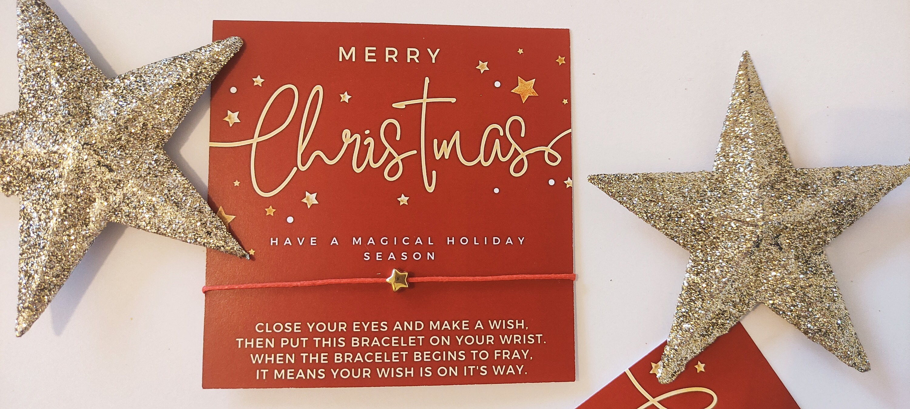 Personalized Merry Christmas Wish Bracelet Cards