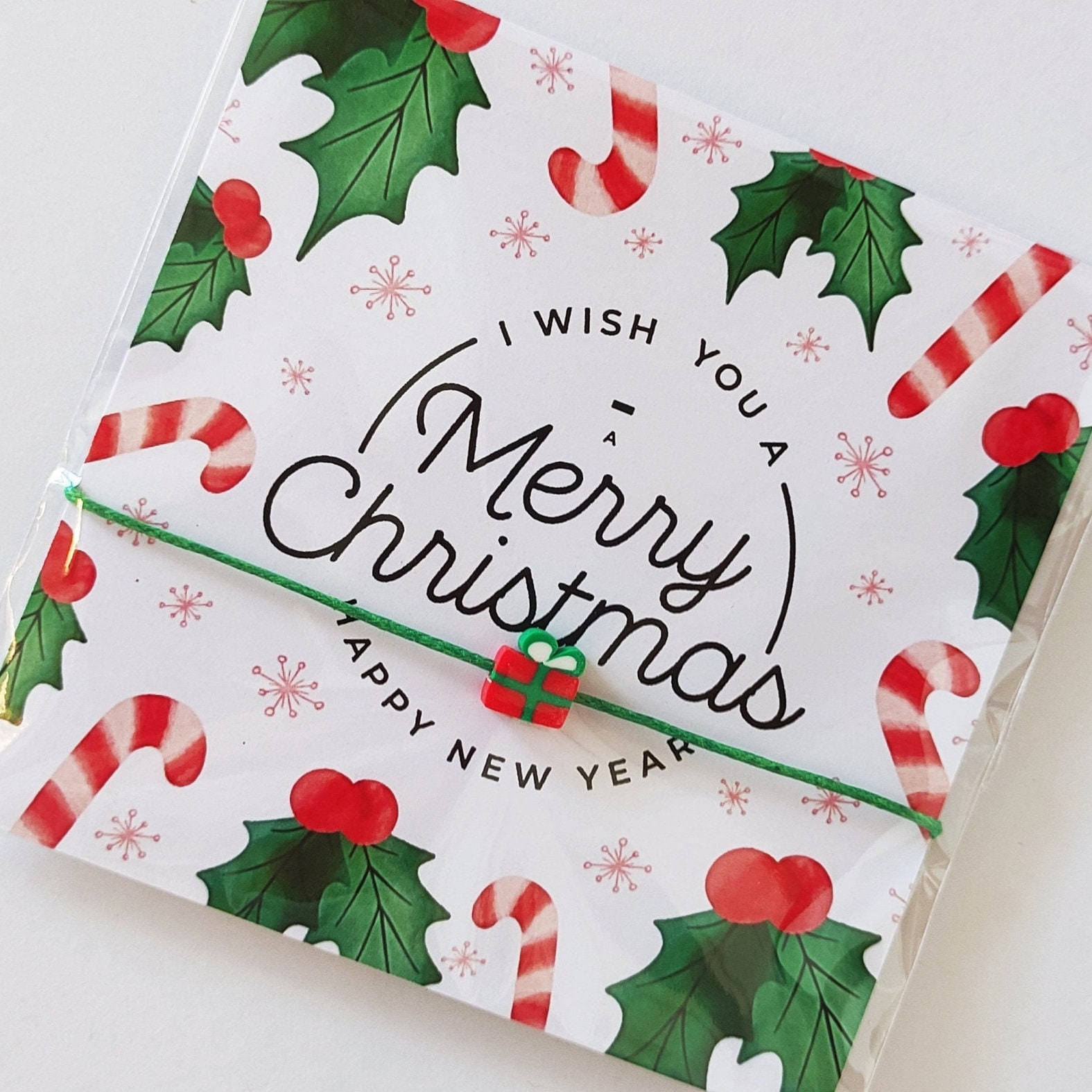 Personalized Merry Christmas Wish Bracelet Favors