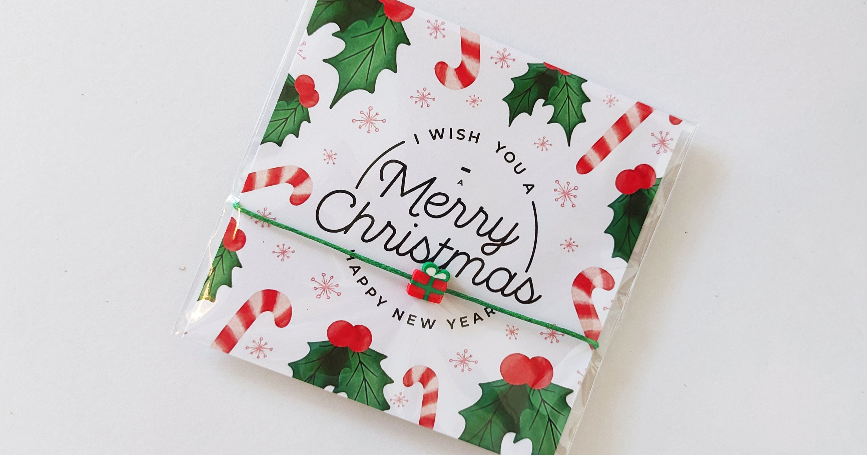 Personalized Merry Christmas Wish Bracelet Favors