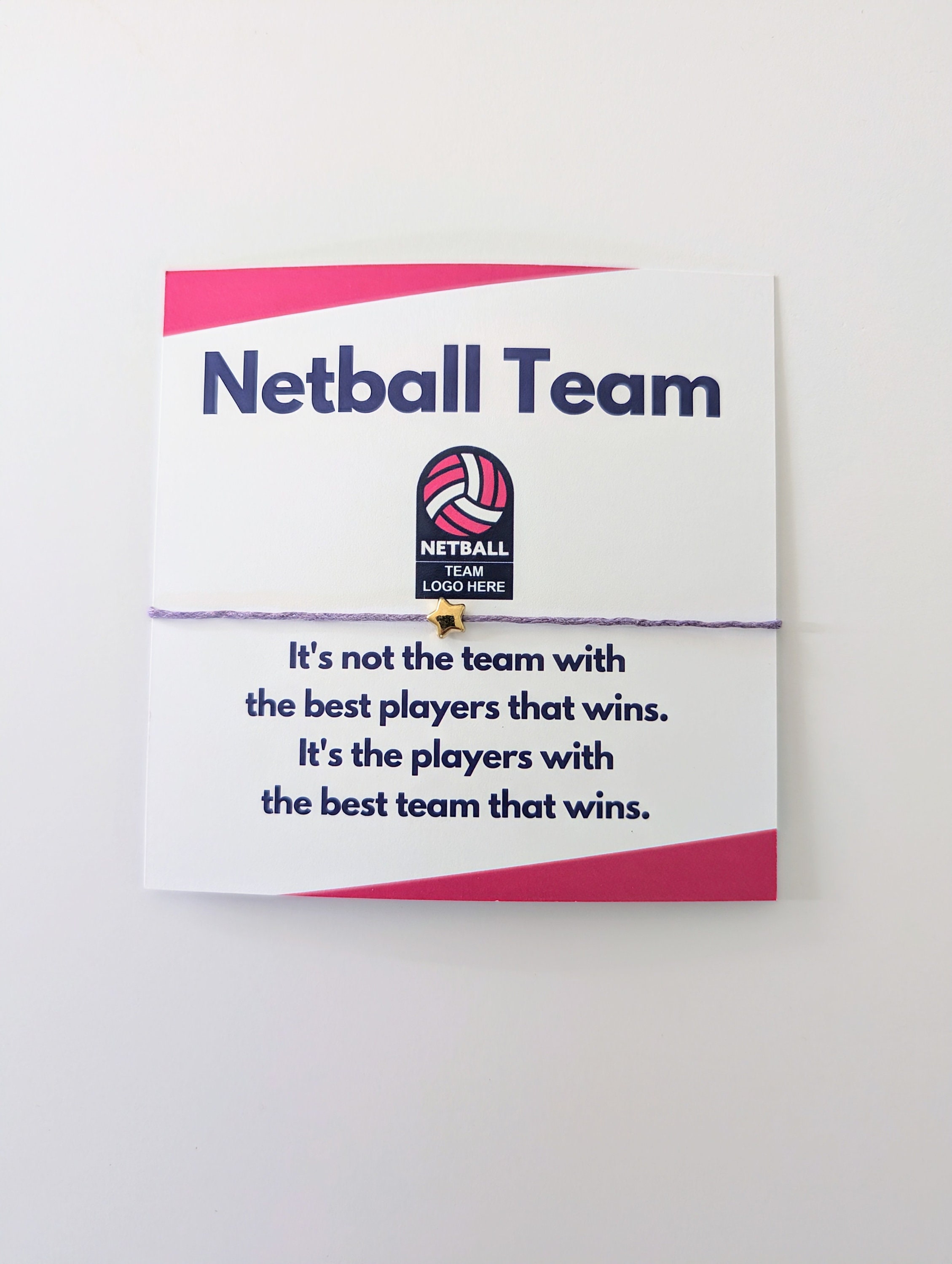 Personalized Netball Team Bracelet Favors
