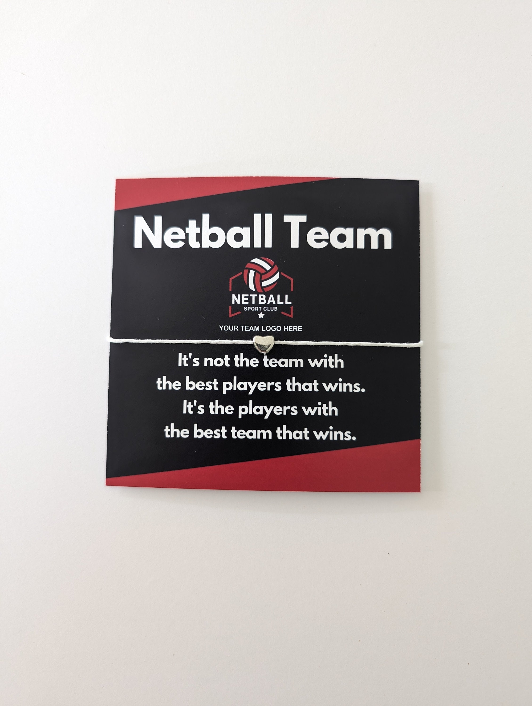 Personalized Netball Team Bracelet Favors