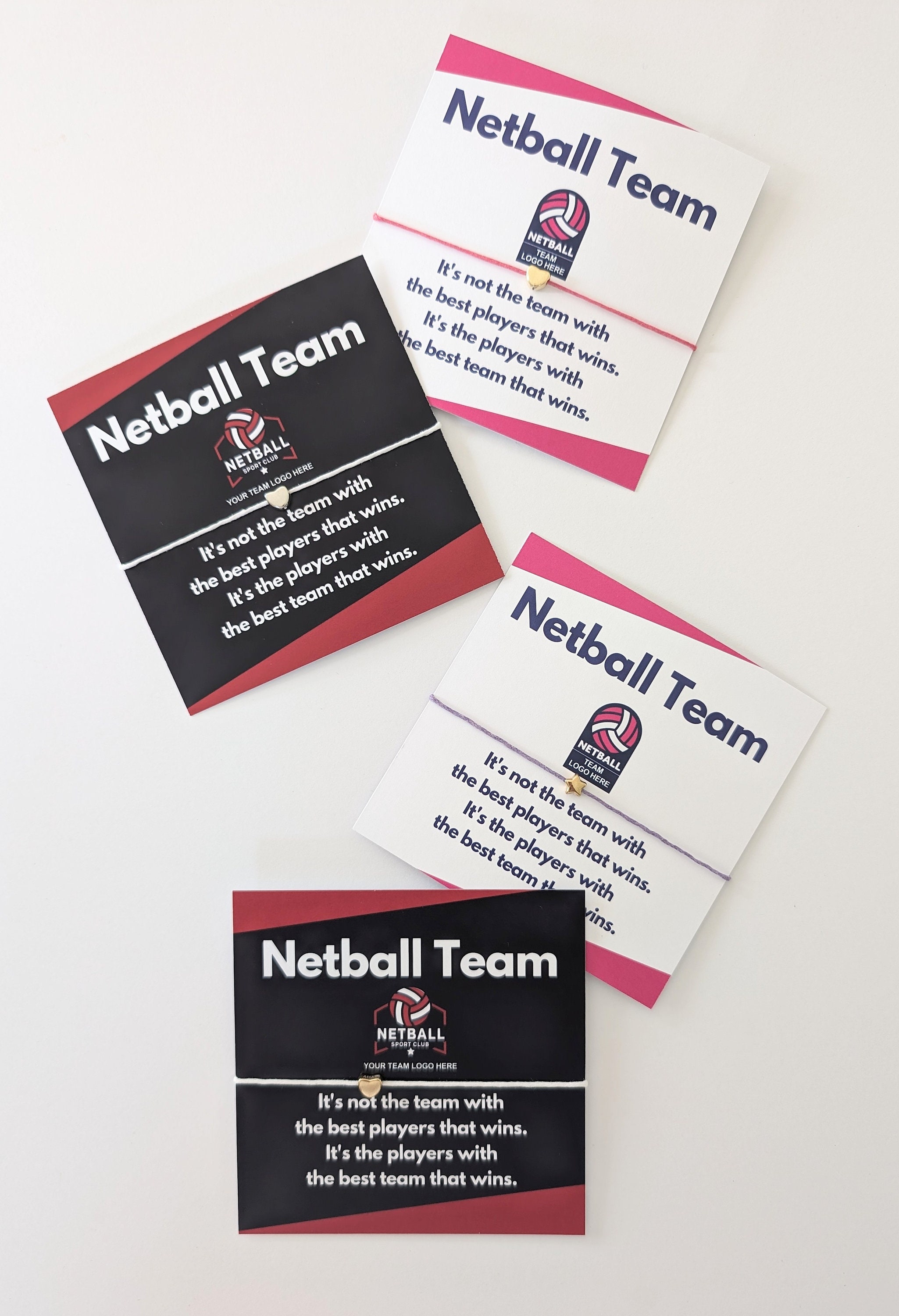 Personalized Netball Team Bracelet Favors