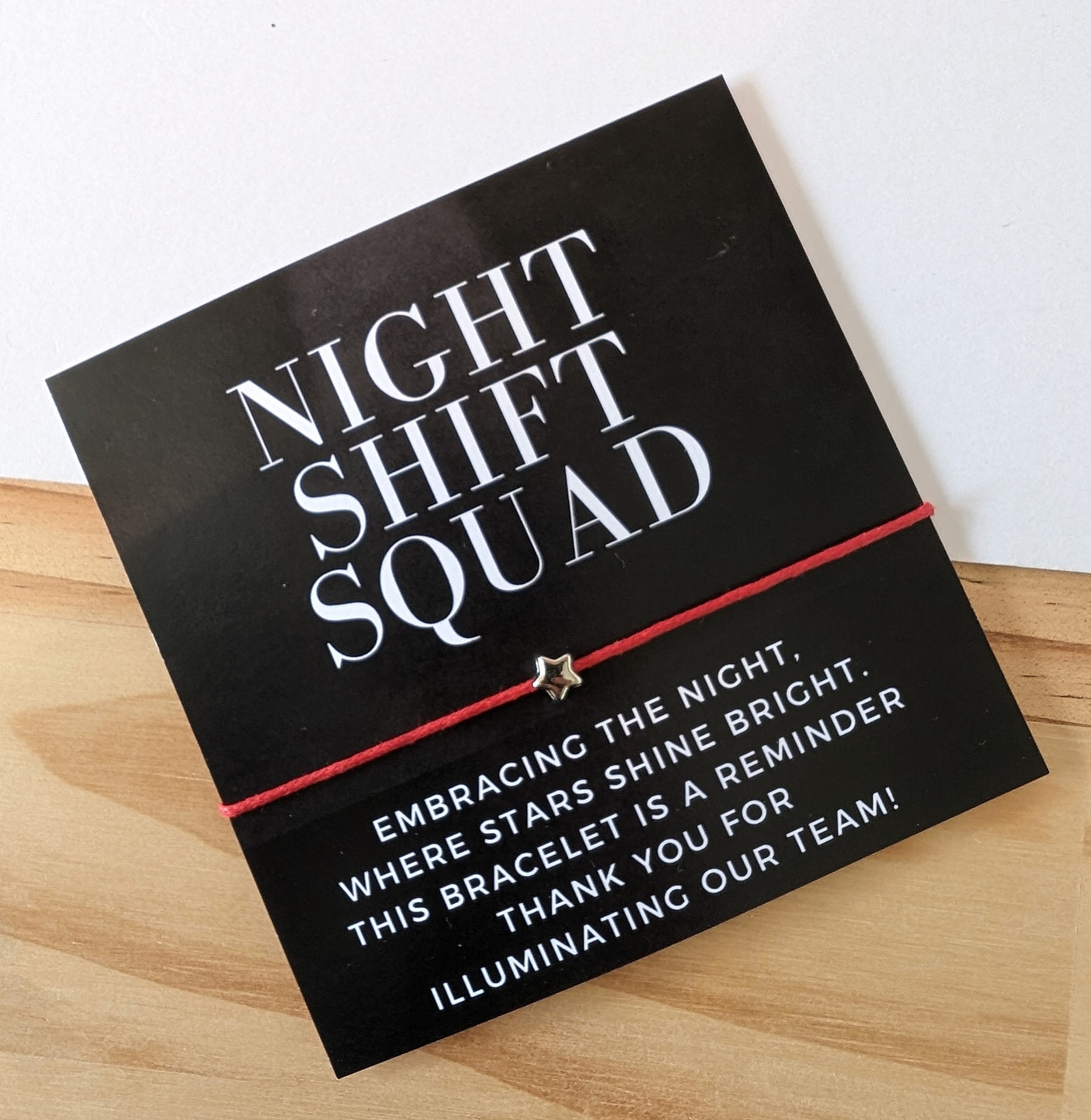 Personalized Night Shift Appreciation Bracelet Cards