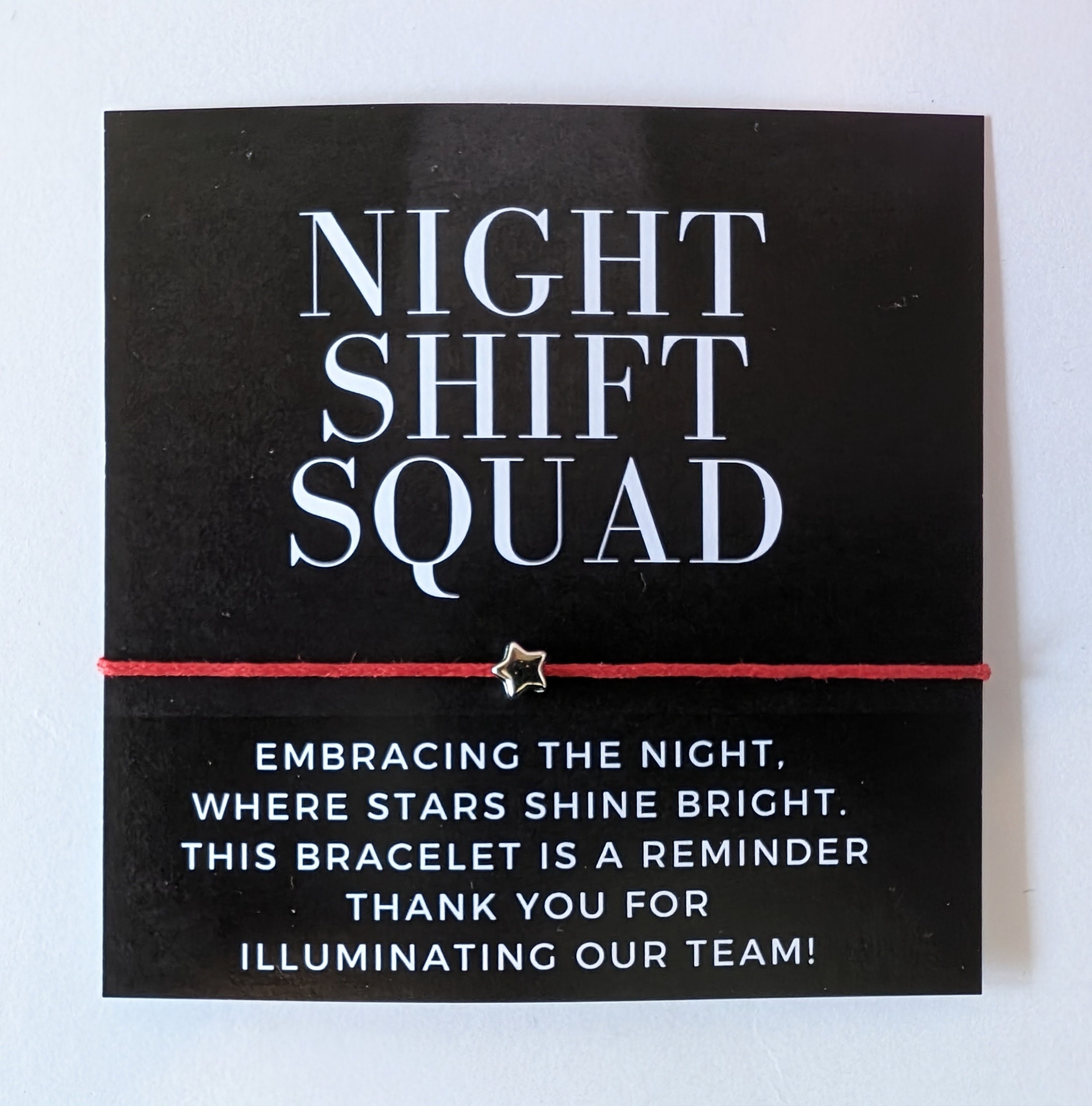 Personalized Night Shift Appreciation Bracelet Cards