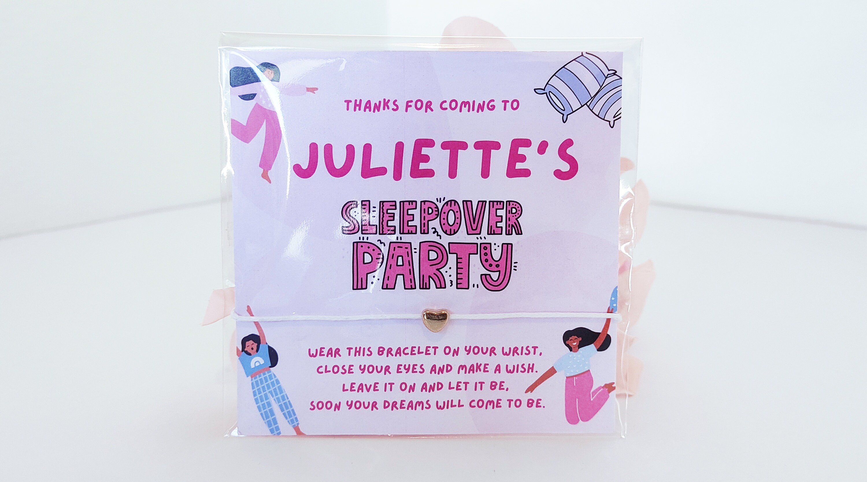 Personalized Sleepover Party Bracelet Favors