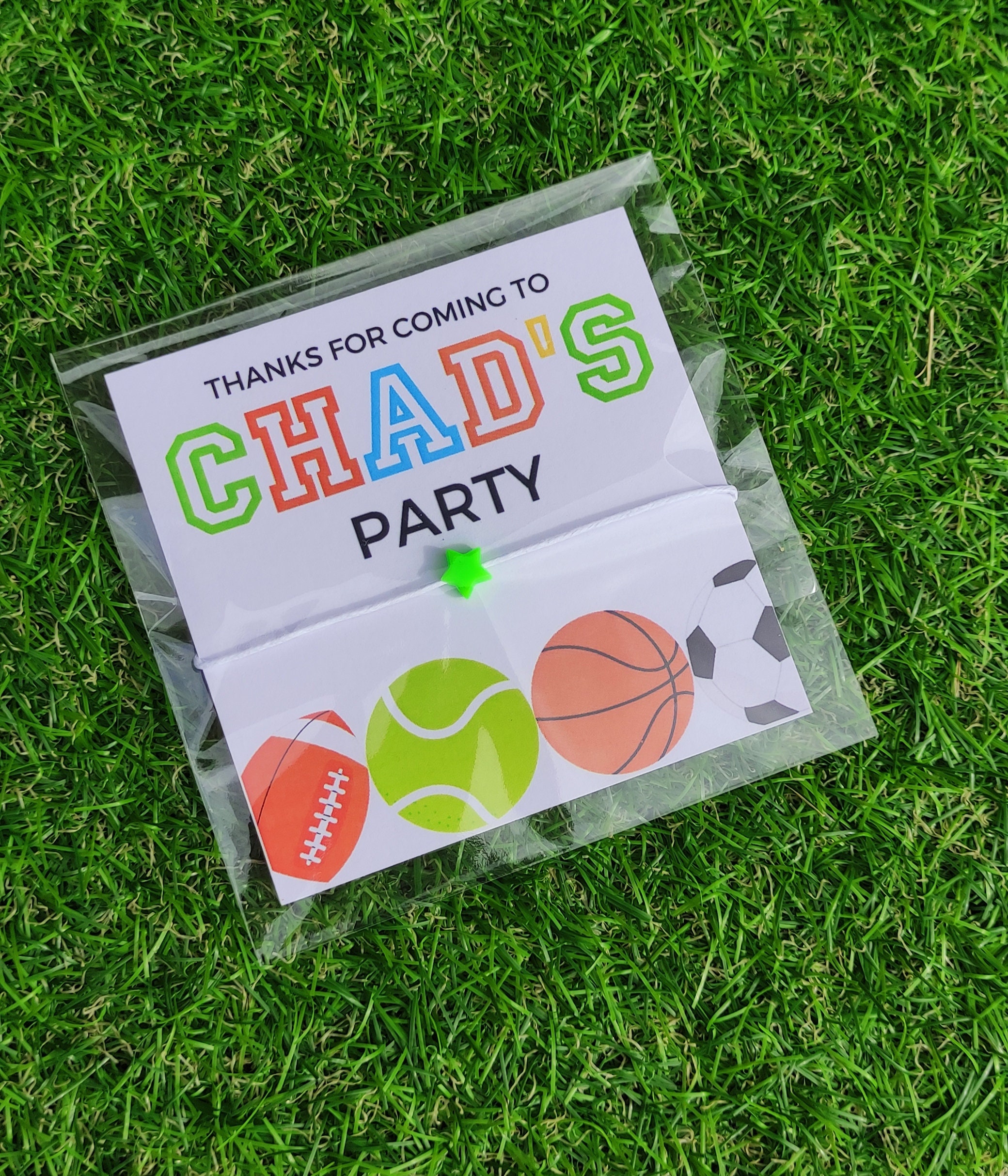 Personalized Sports Birthday Bracelet Favors