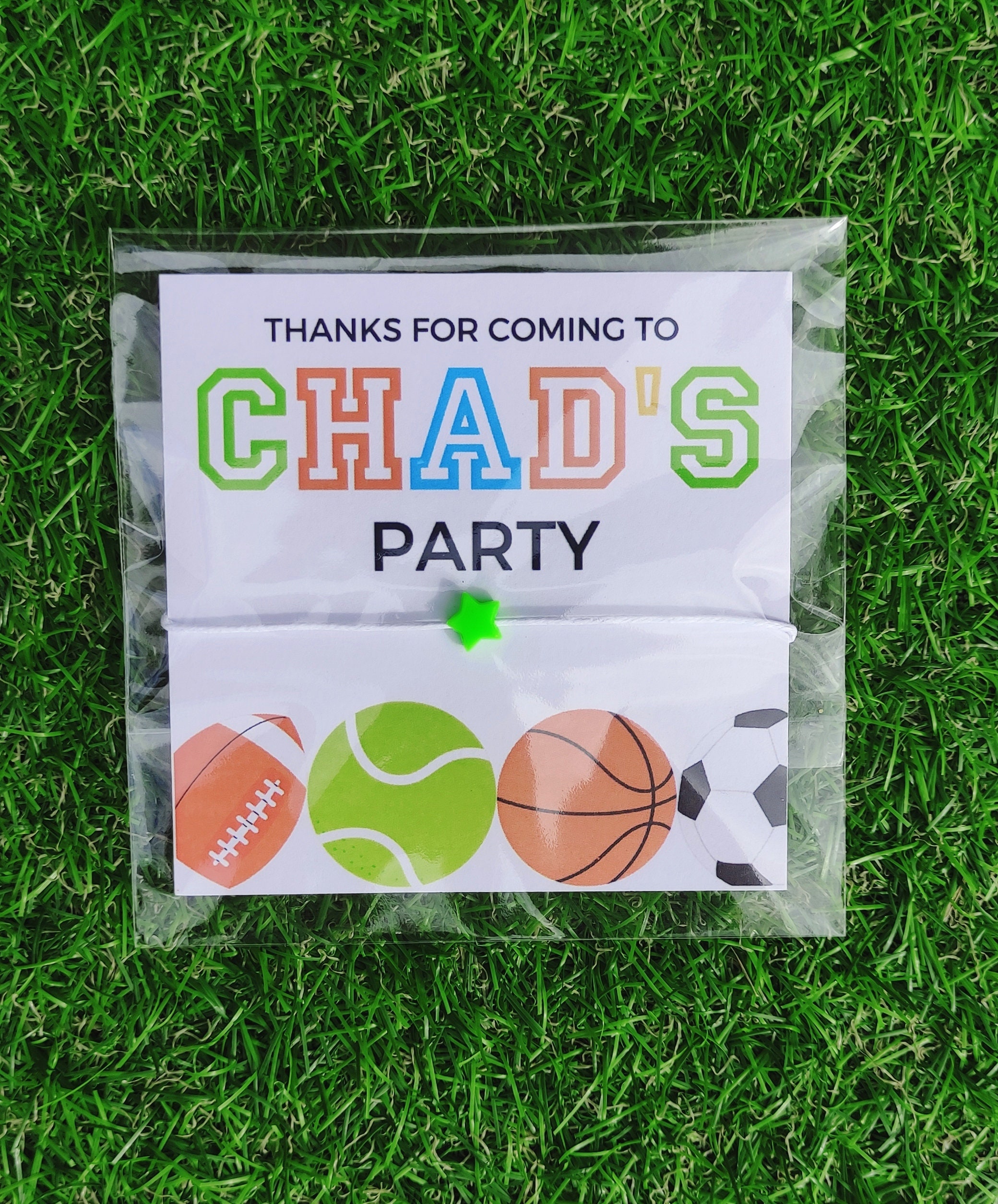 Personalized Sports Birthday Bracelet Favors