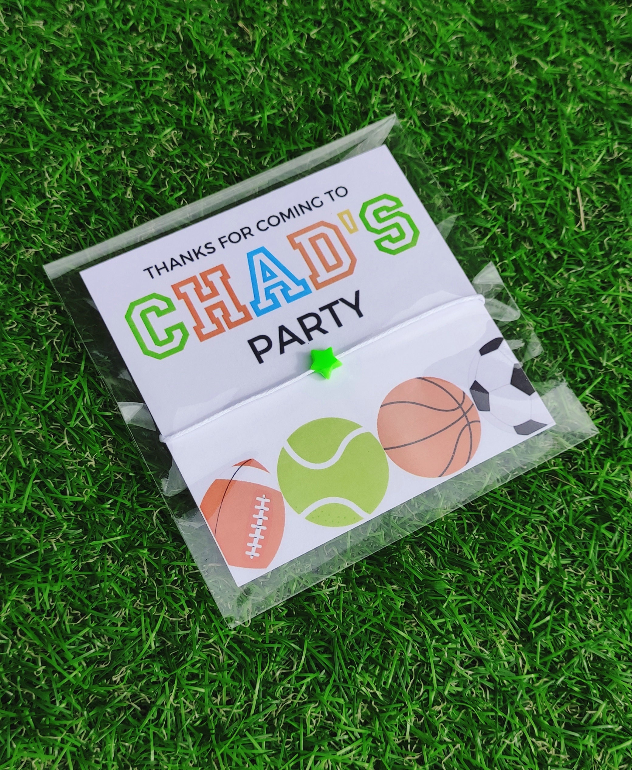 Personalized Sports Birthday Bracelet Favors
