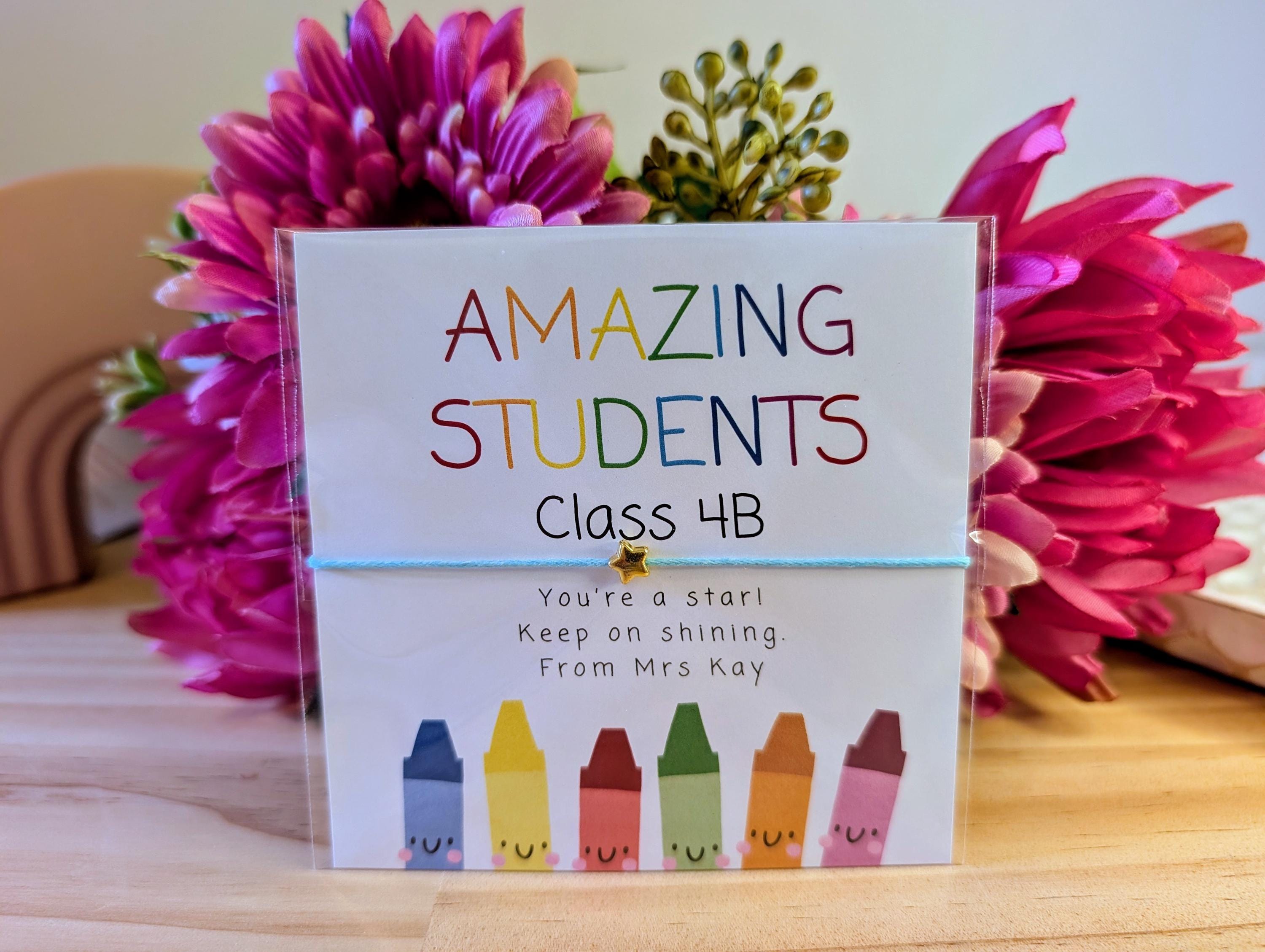 Personalized Student Appreciation Bracelet Cards
