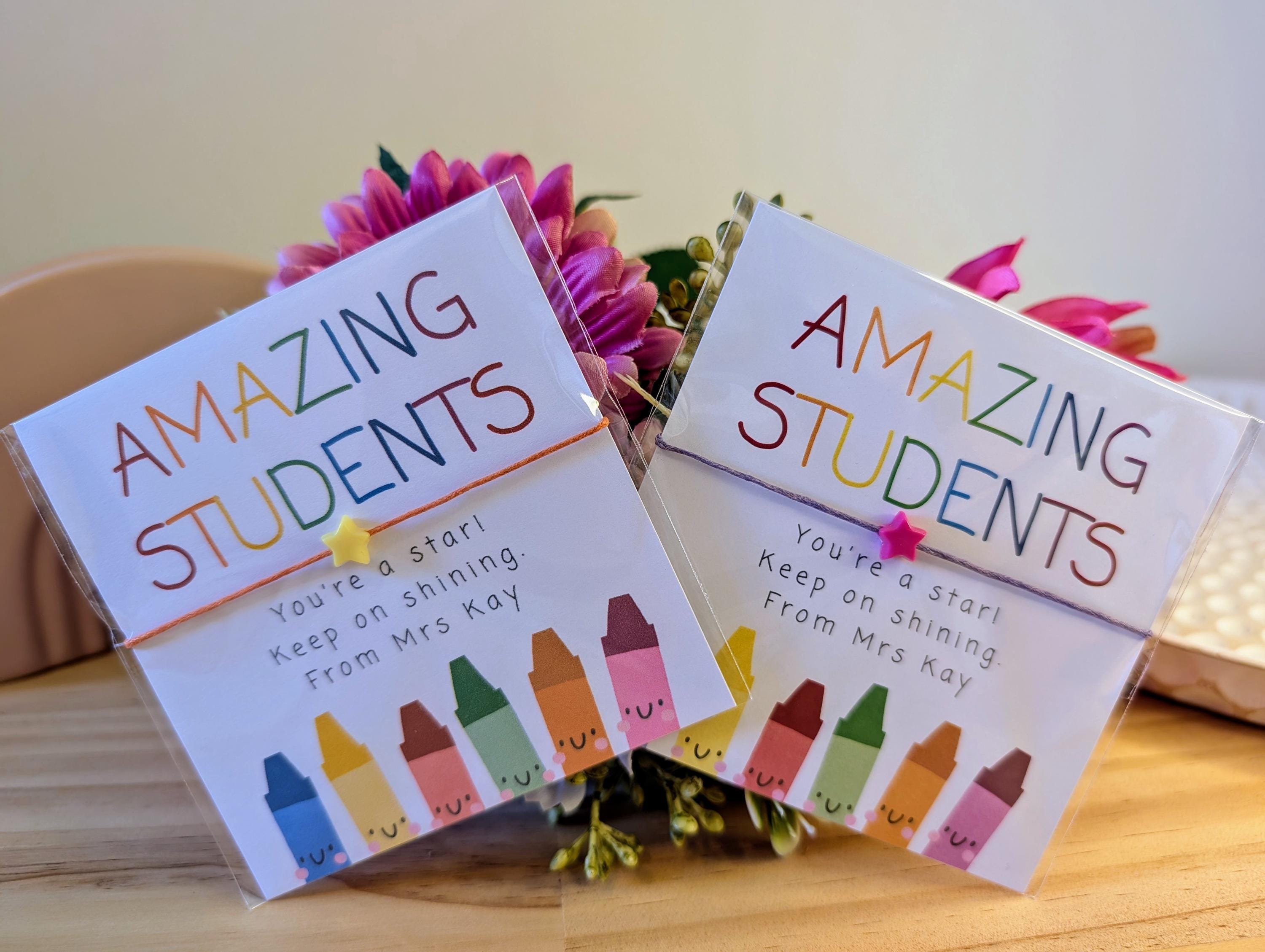 Personalized Student Appreciation Bracelet Cards