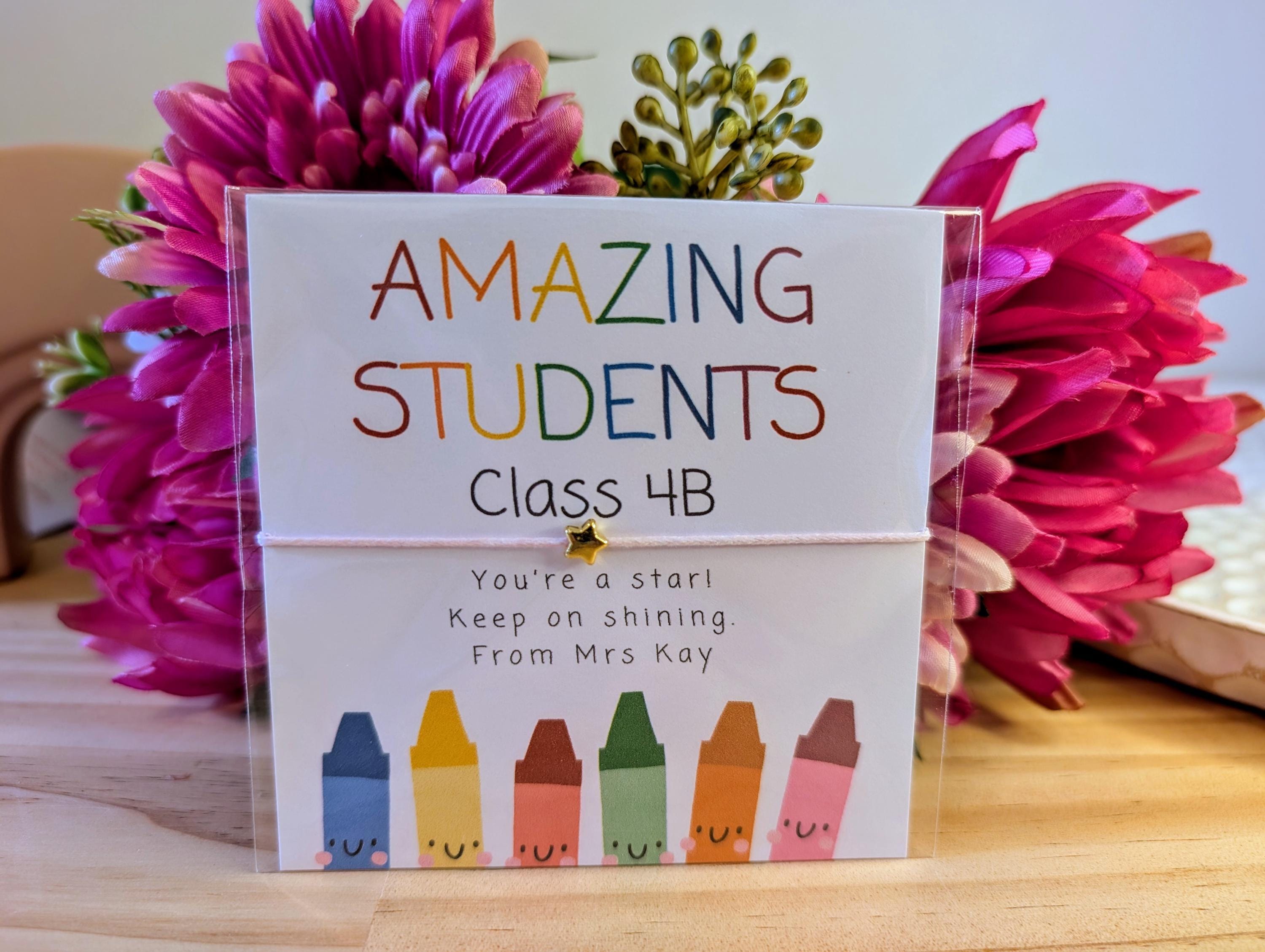 Personalized Student Appreciation Bracelet Cards