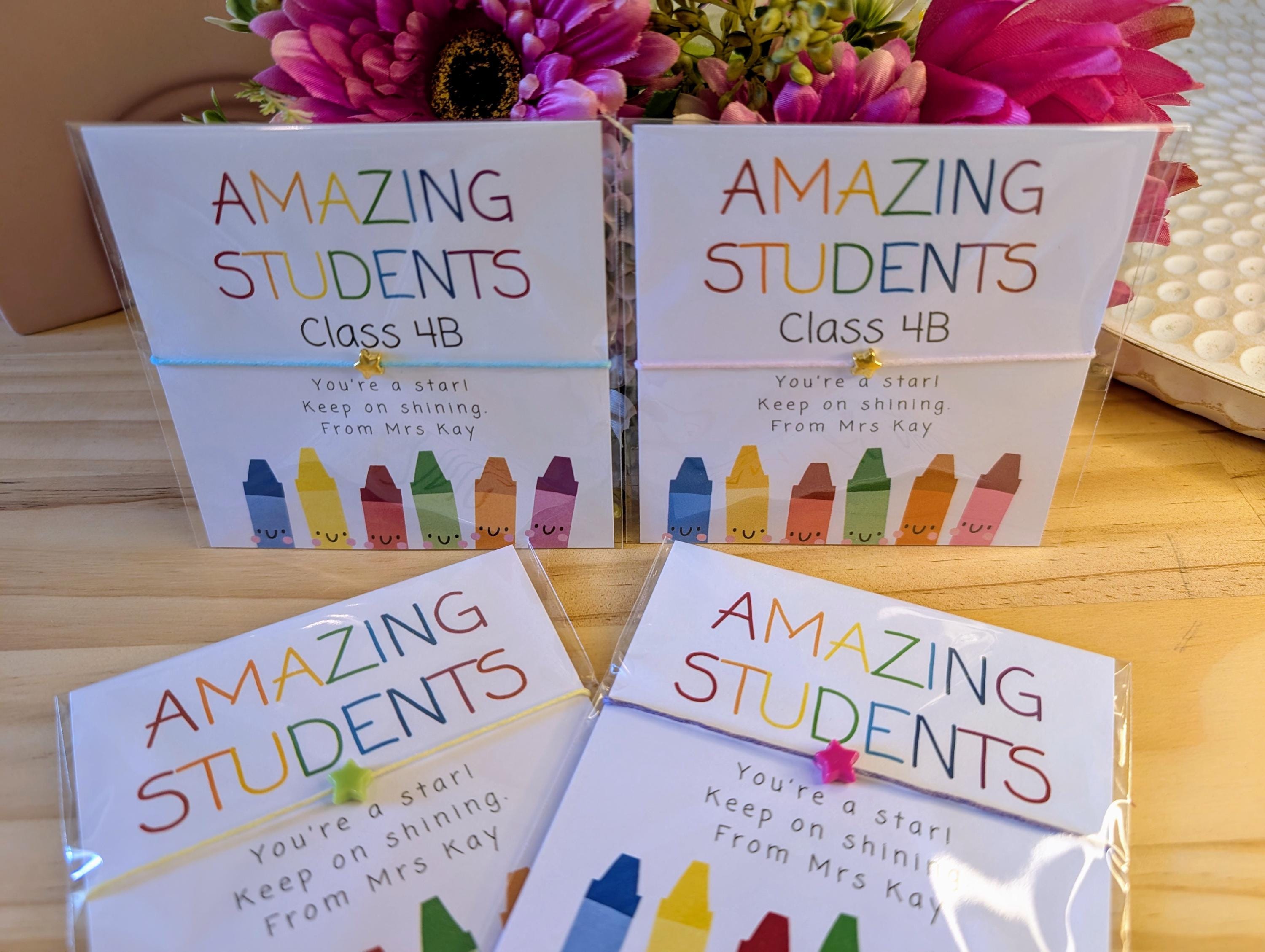 Personalized Student Appreciation Bracelet Cards