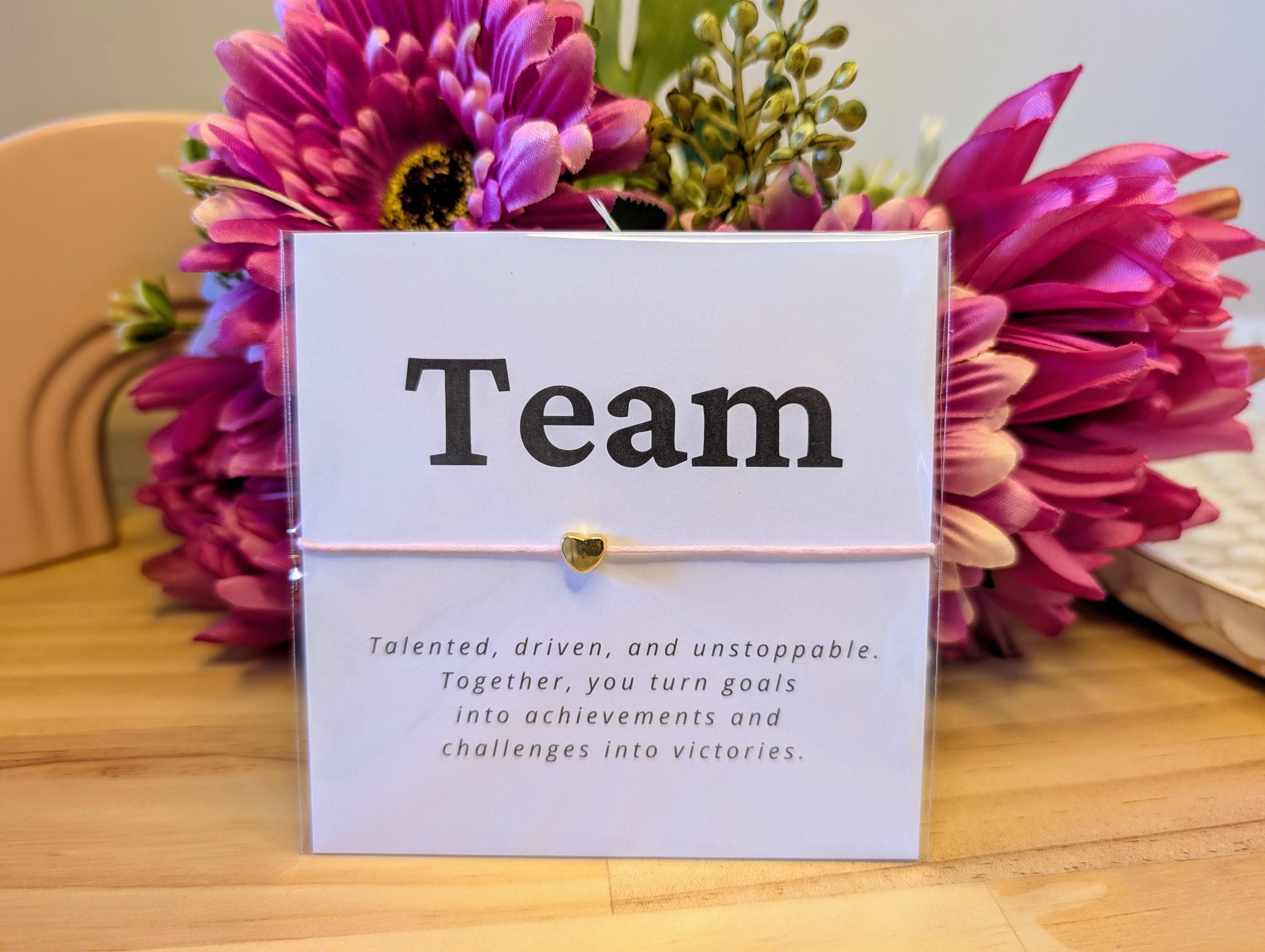 Personalized Team Appreciation Bracelet Cards