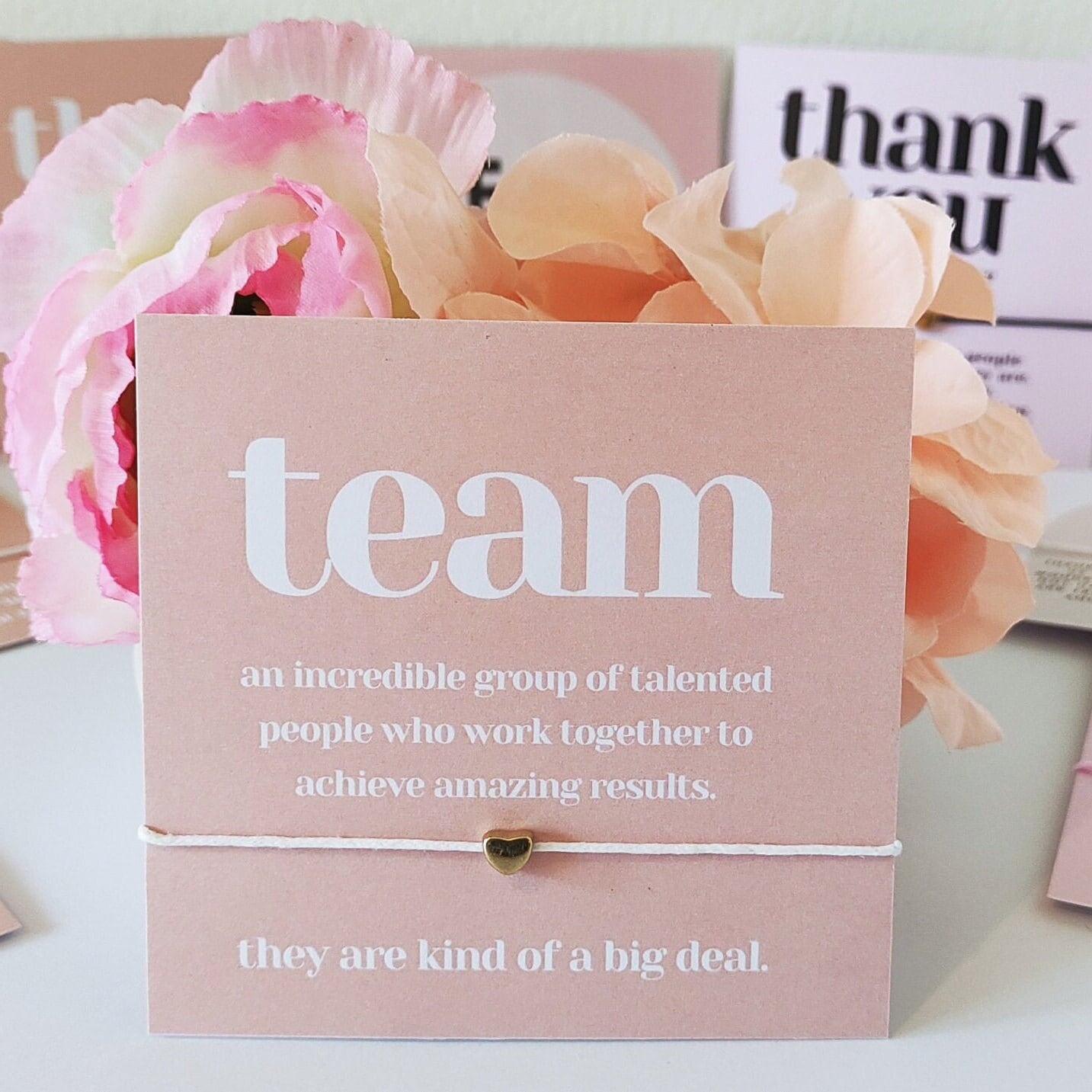 Personalized Team Appreciation Bracelet Cards