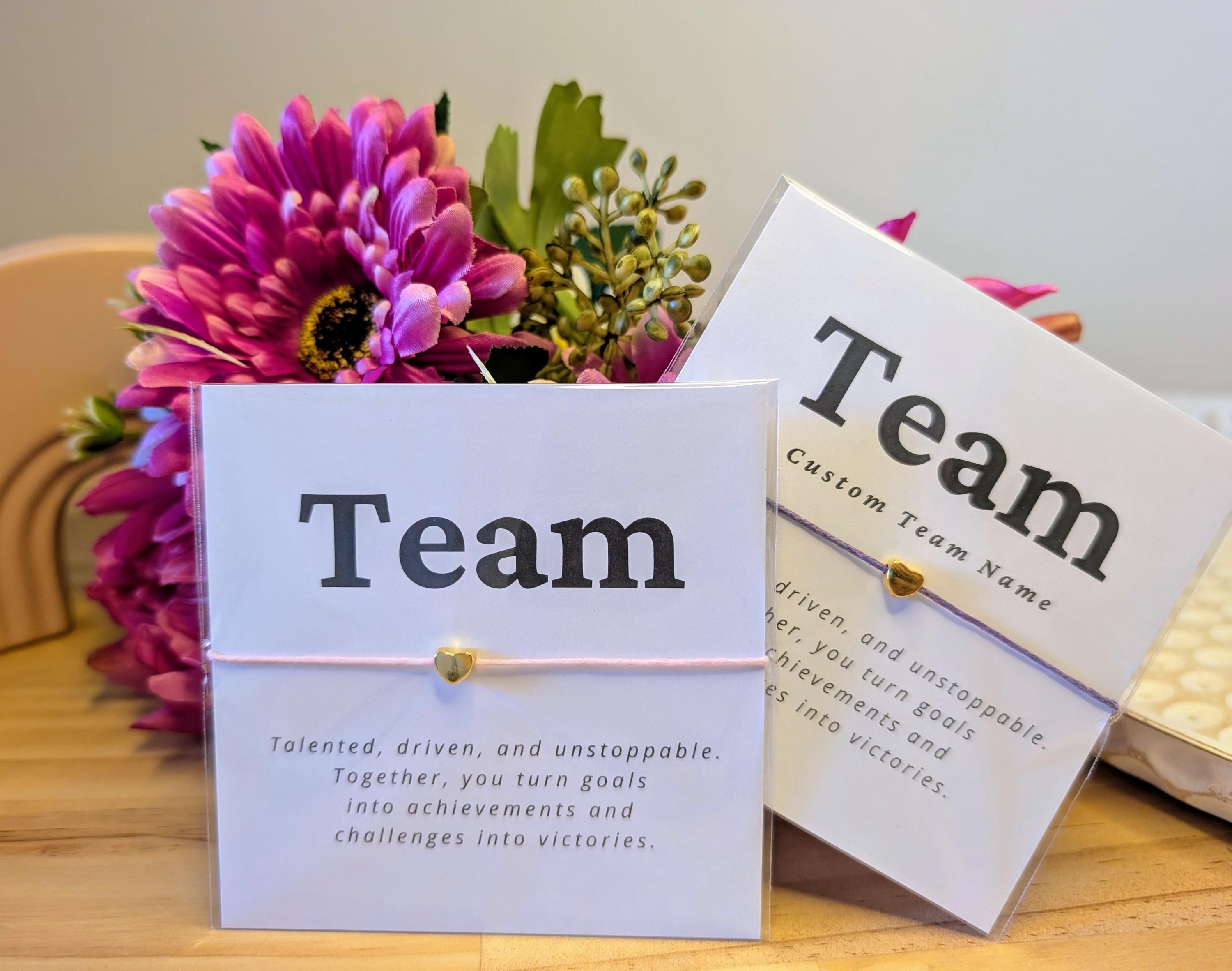 Personalized Team Appreciation Bracelet Cards