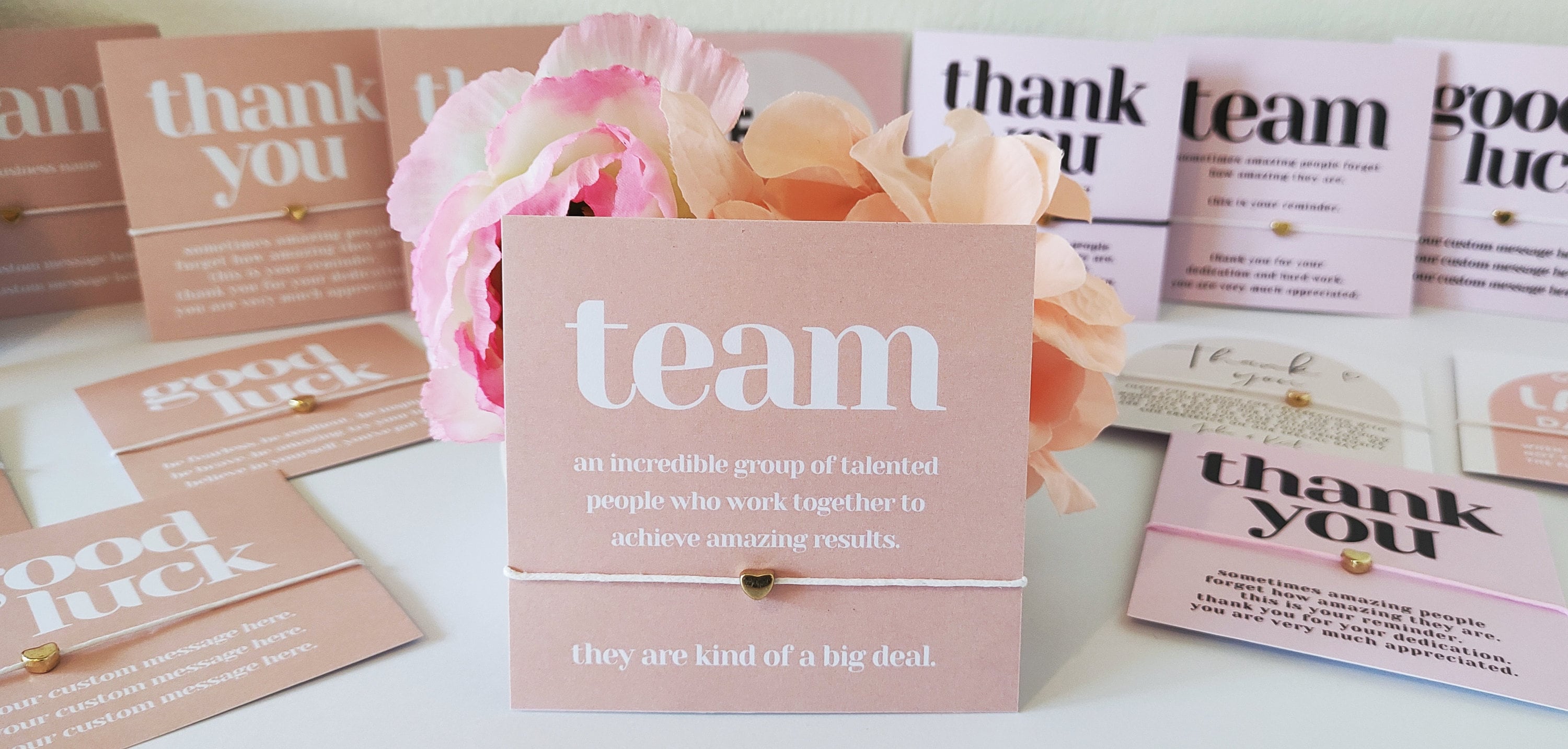 Personalized Team Appreciation Bracelet Cards