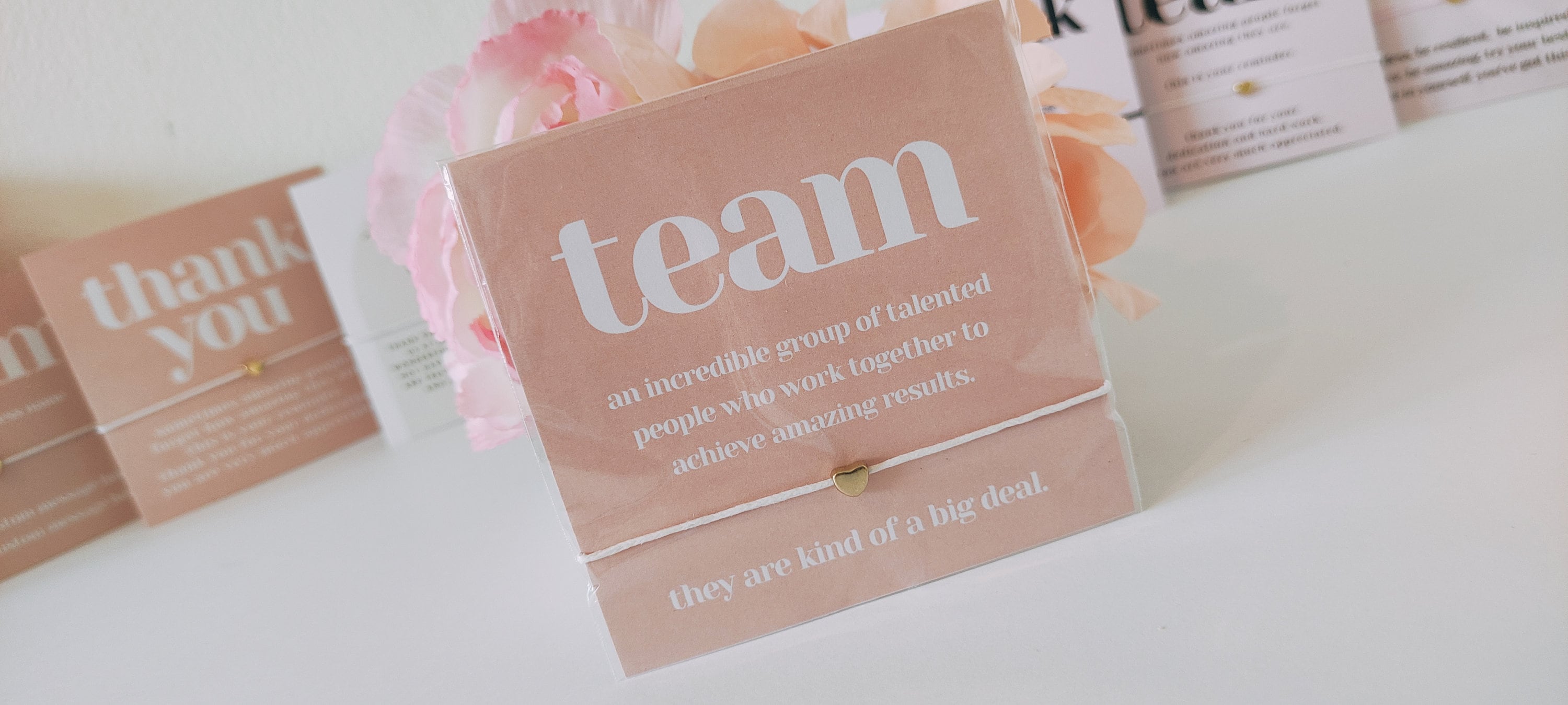 Personalized Team Appreciation Bracelet Cards