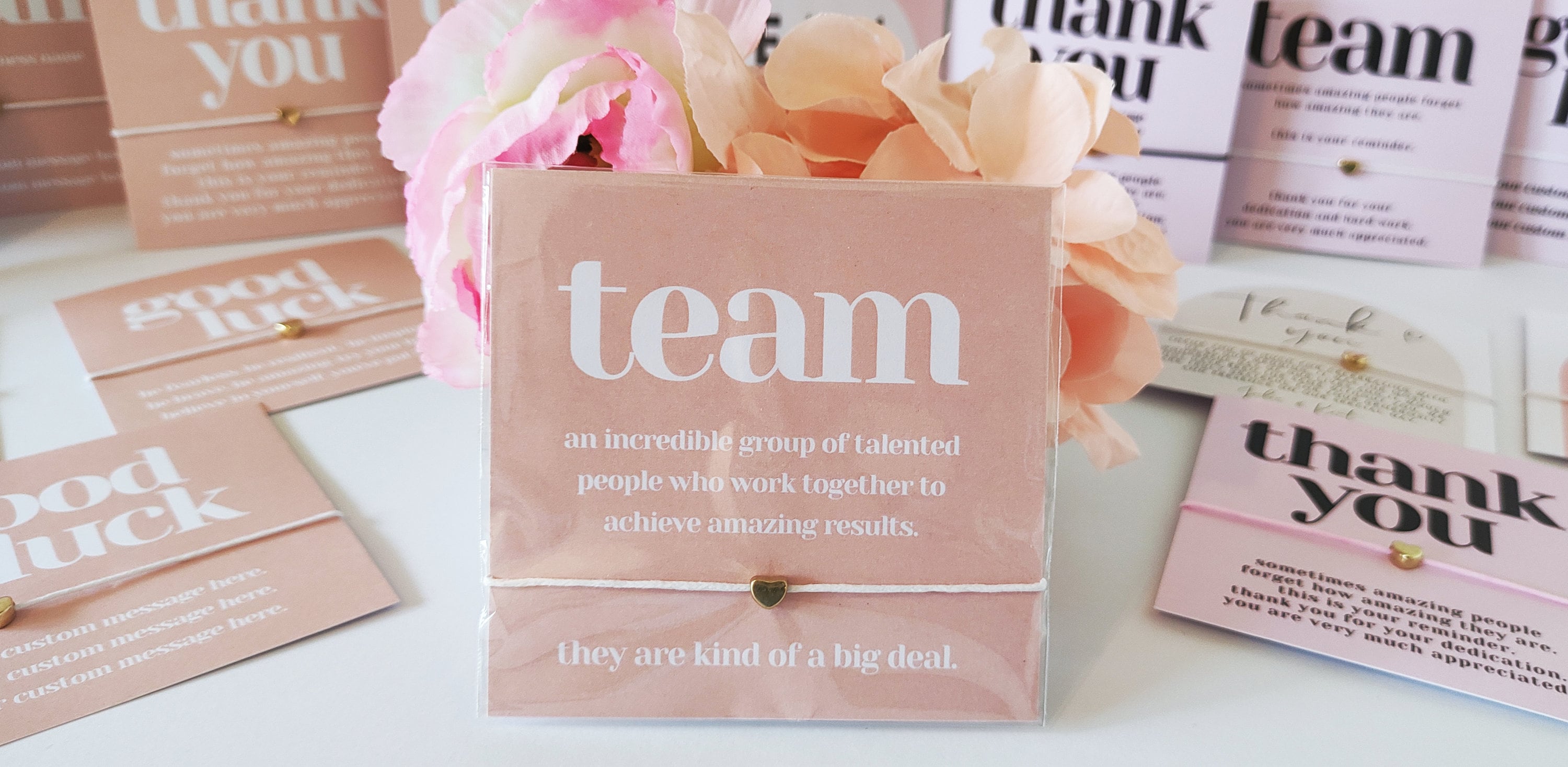 Personalized Team Appreciation Bracelet Cards