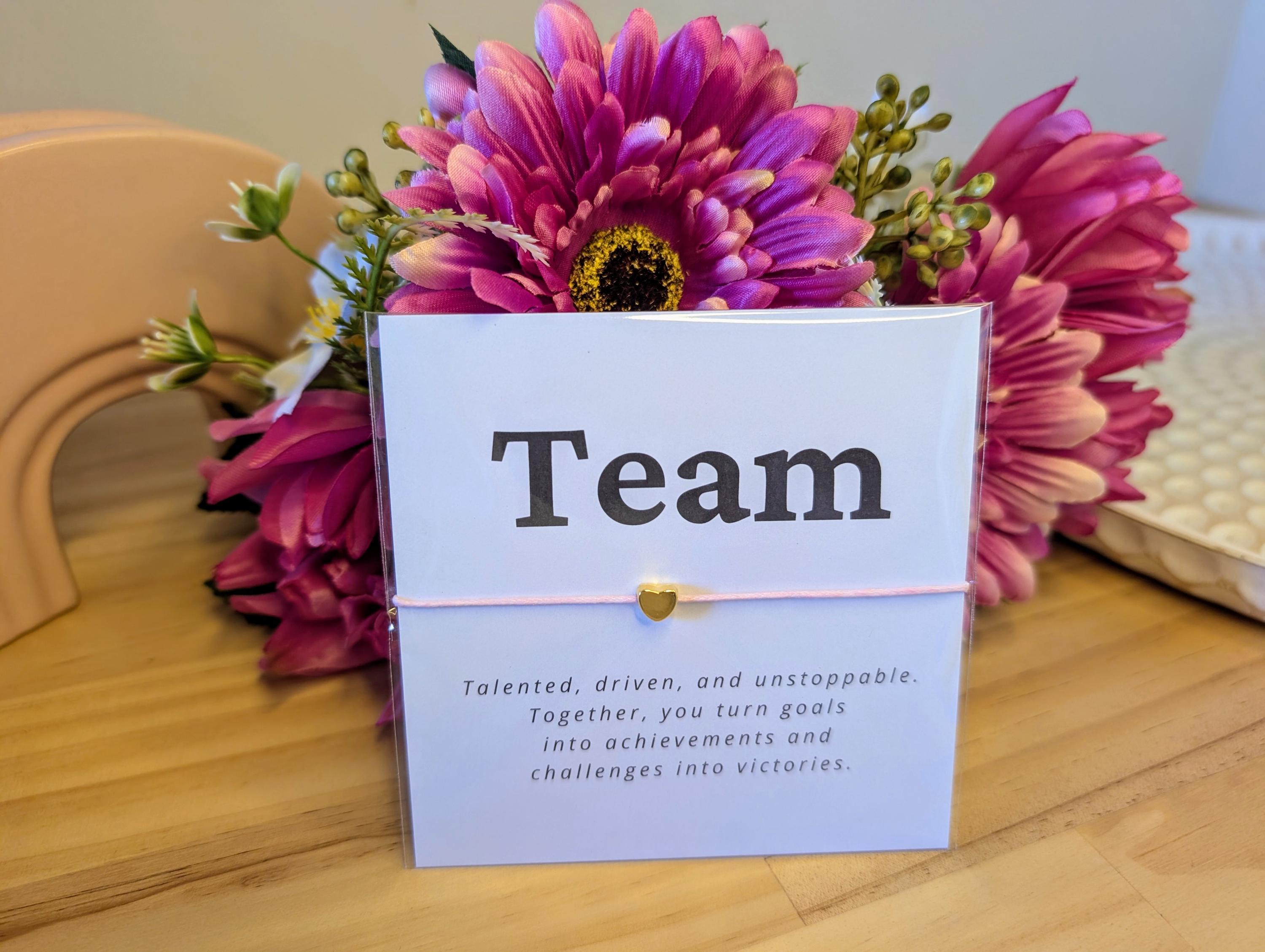 Personalized Team Appreciation Bracelet Cards