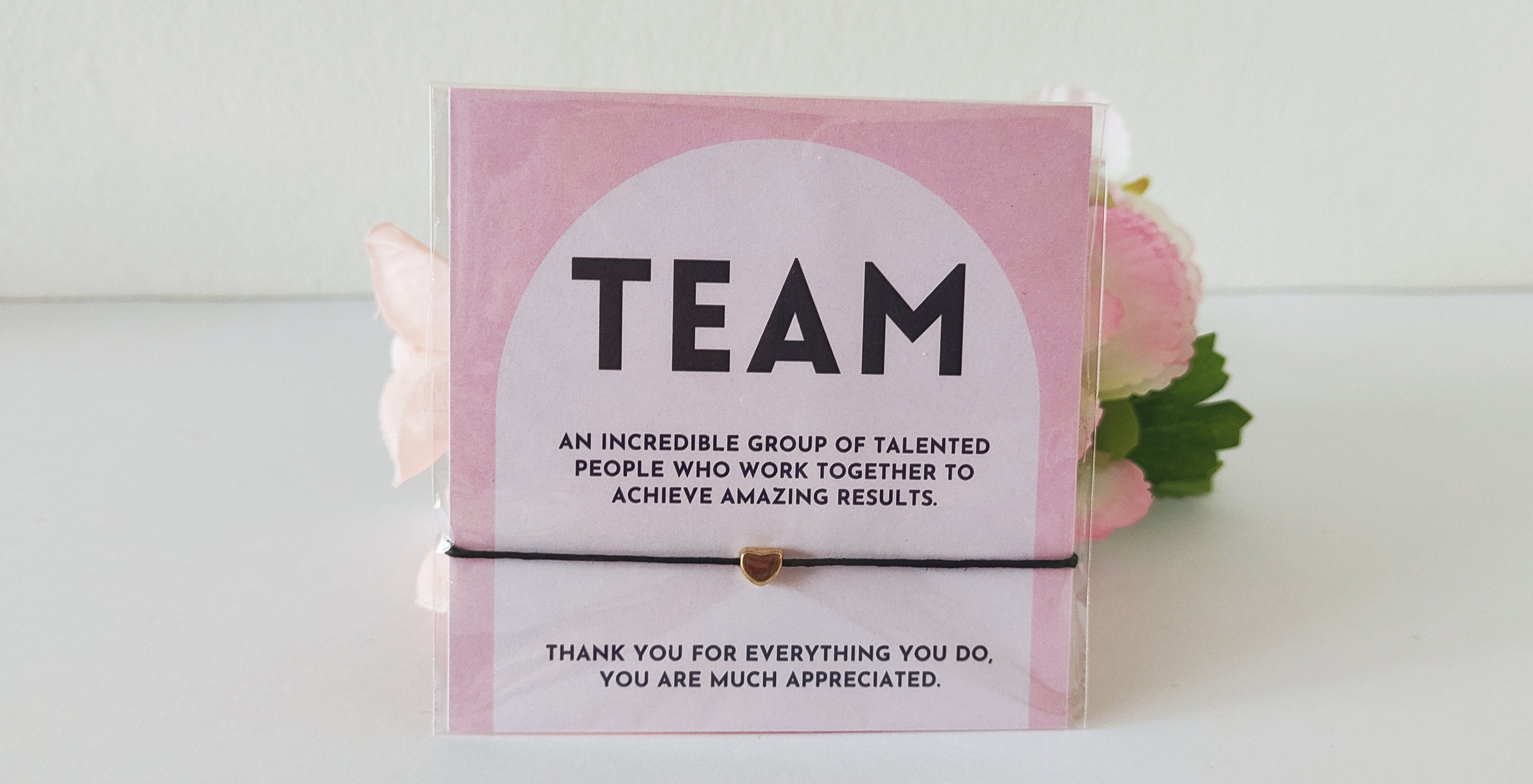 Personalized Team Appreciation Bracelet Cards
