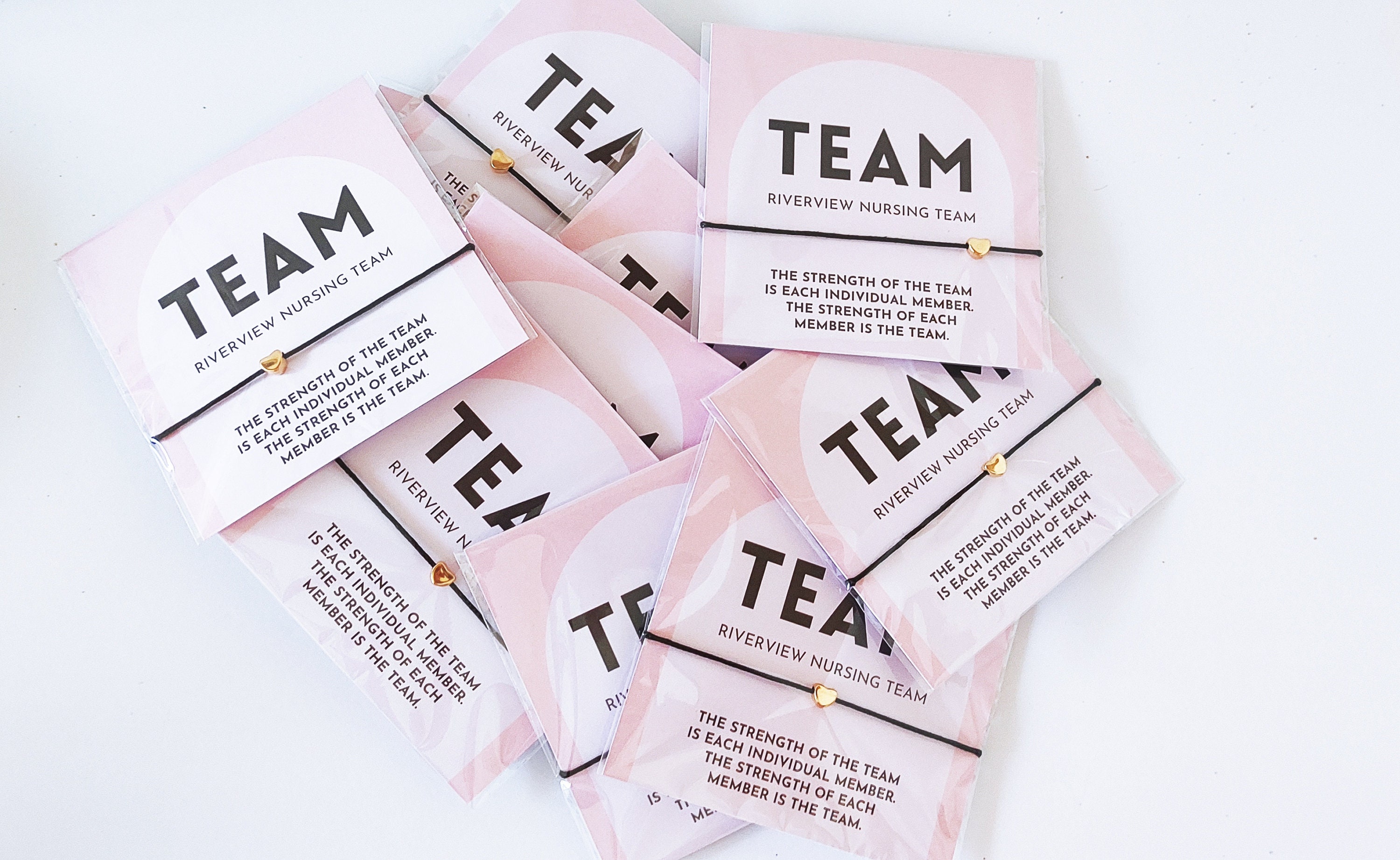 Personalized Team Appreciation Bracelet Cards