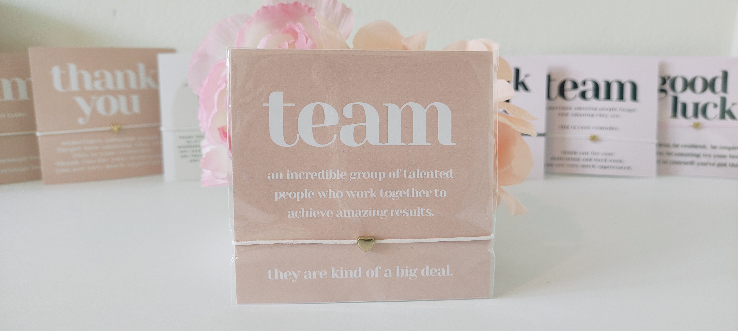 Personalized Team Appreciation Bracelet Cards