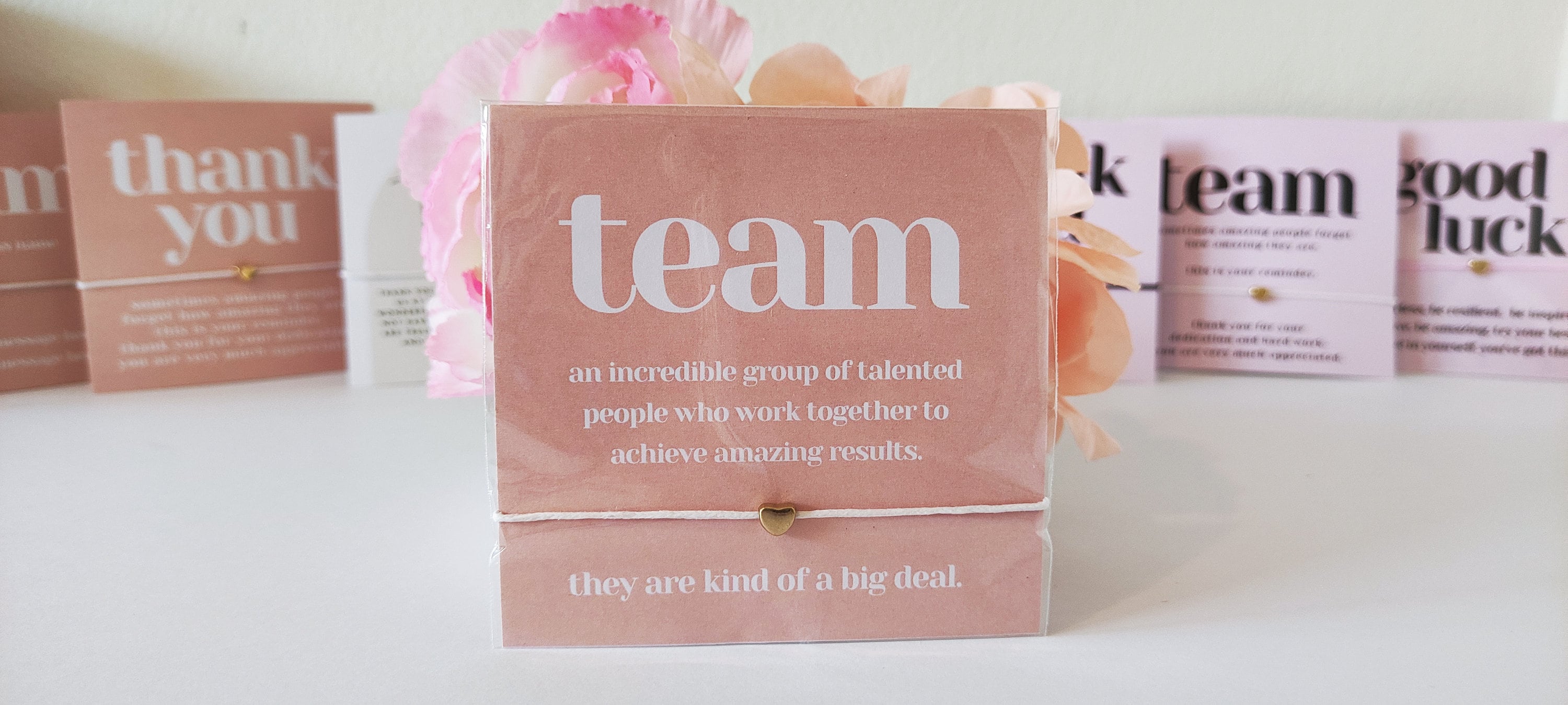 Personalized Team Appreciation Bracelet Cards