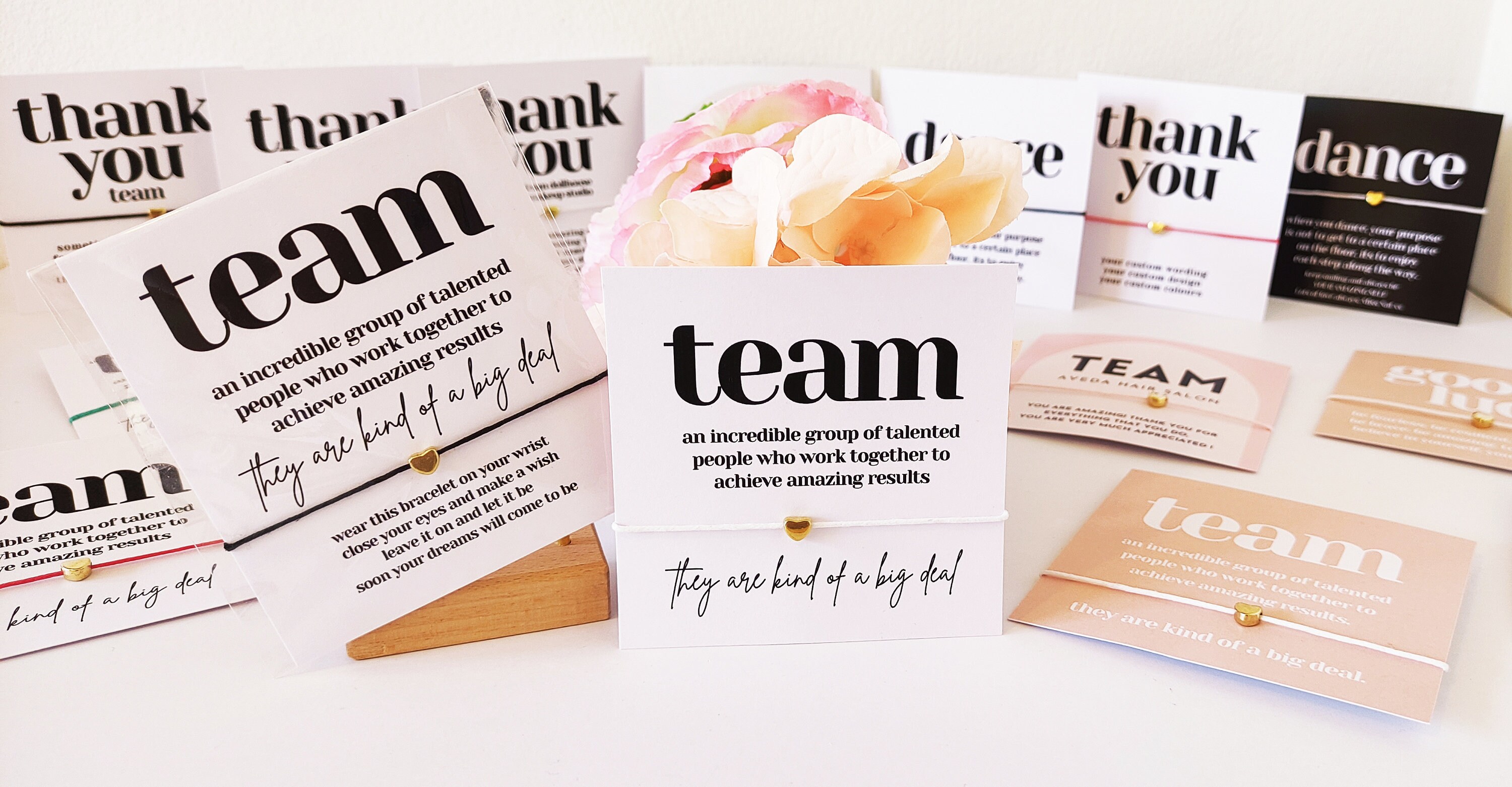 Personalized Team Appreciation Wish Bracelet Card