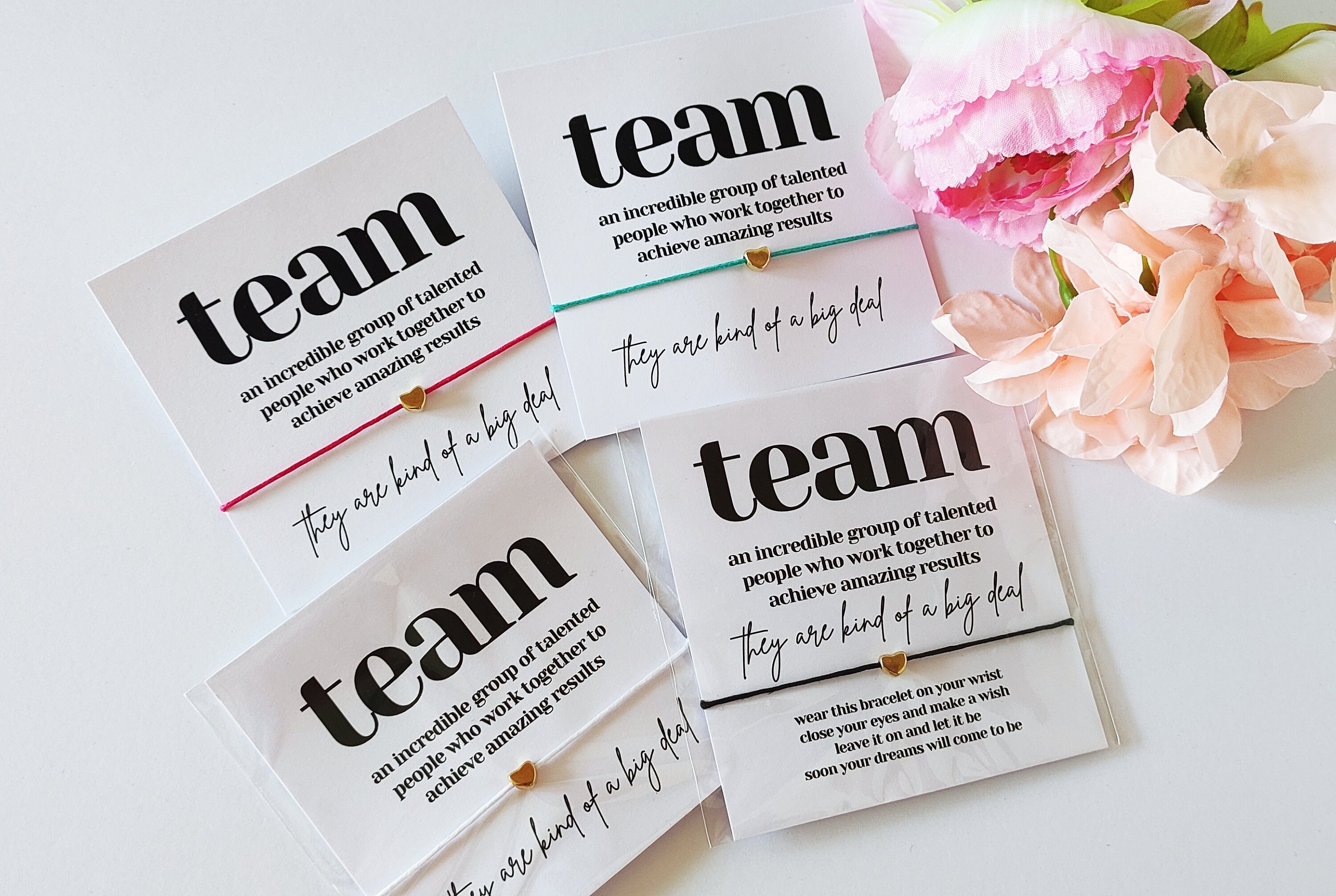 Personalized Team Appreciation Wish Bracelet Card