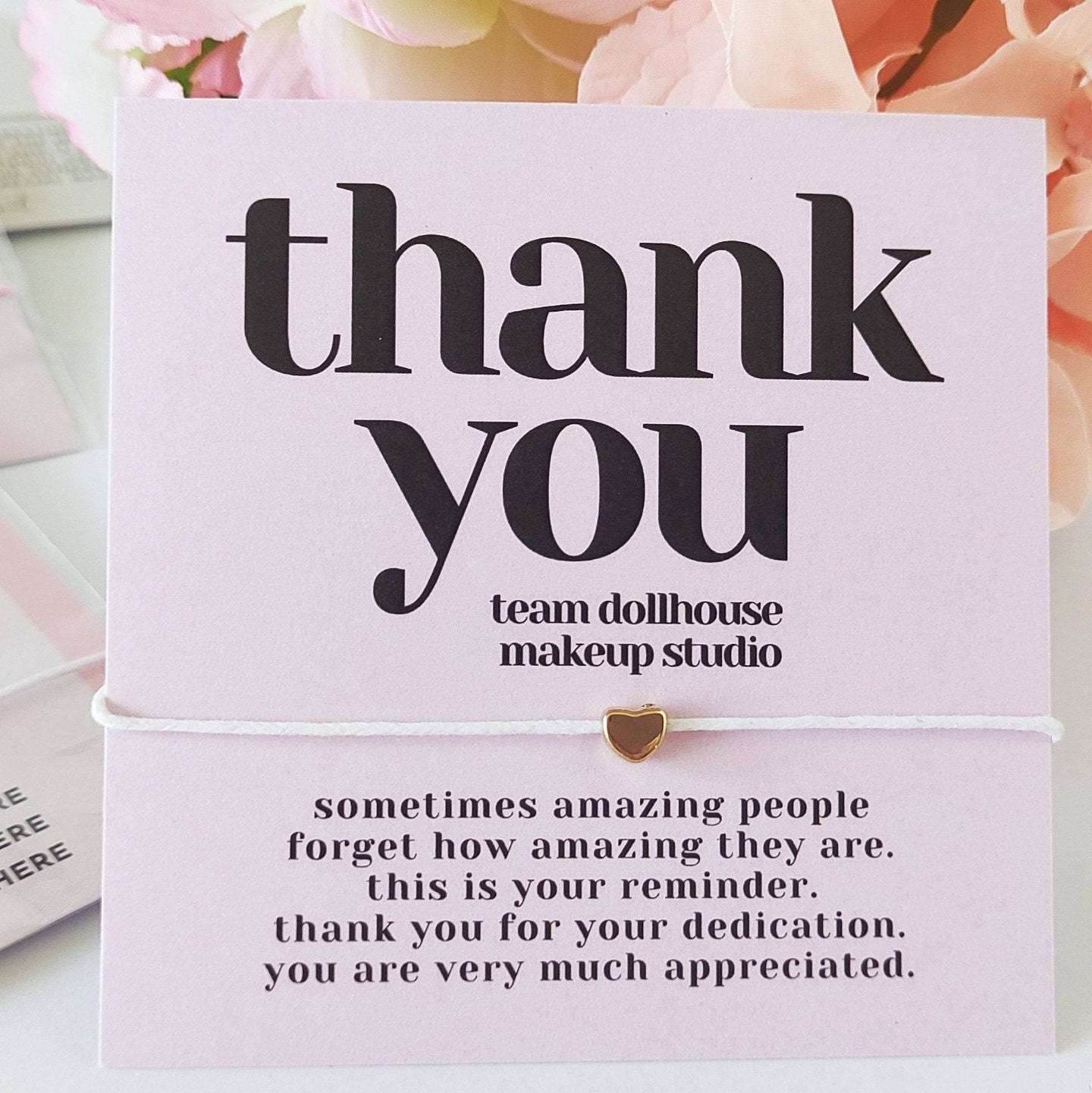 Personalized Team Thank You Bracelet Cards