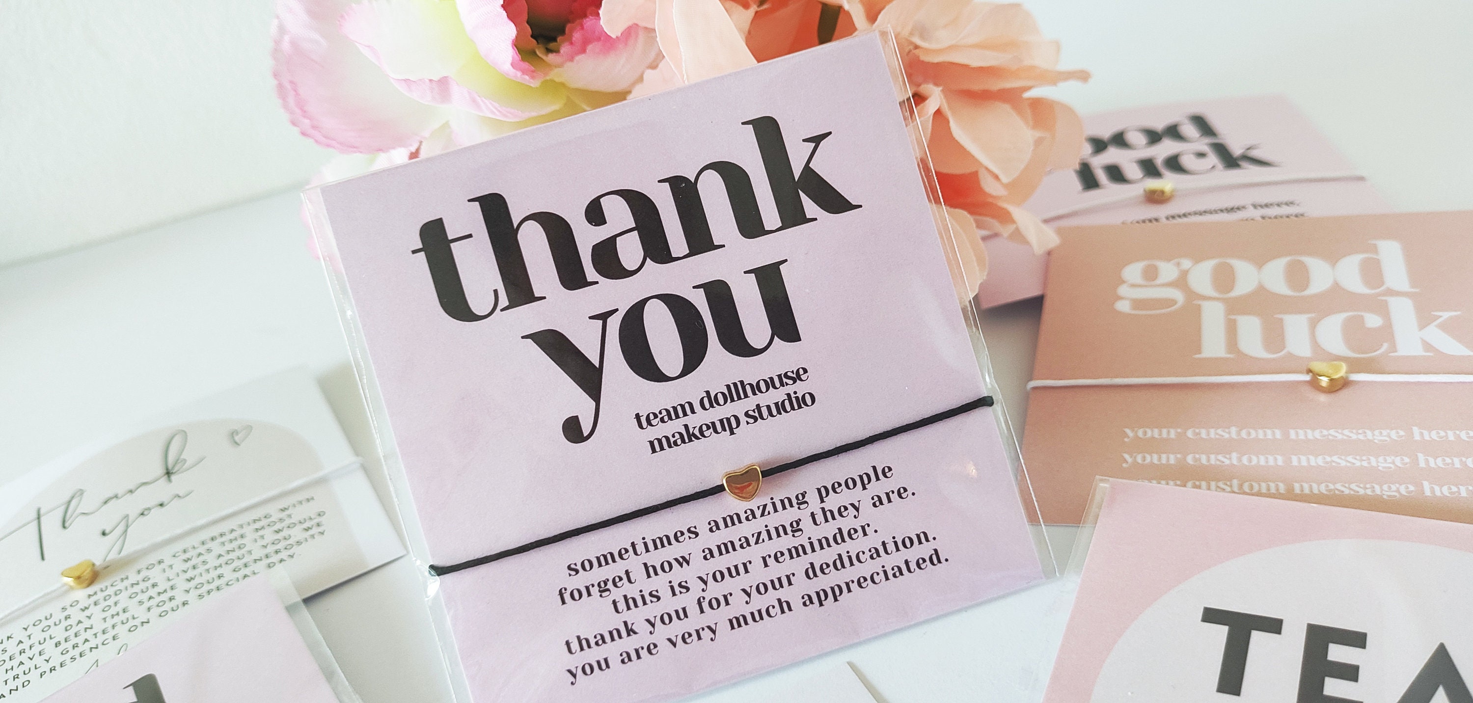 Personalized Team Thank You Bracelet Cards