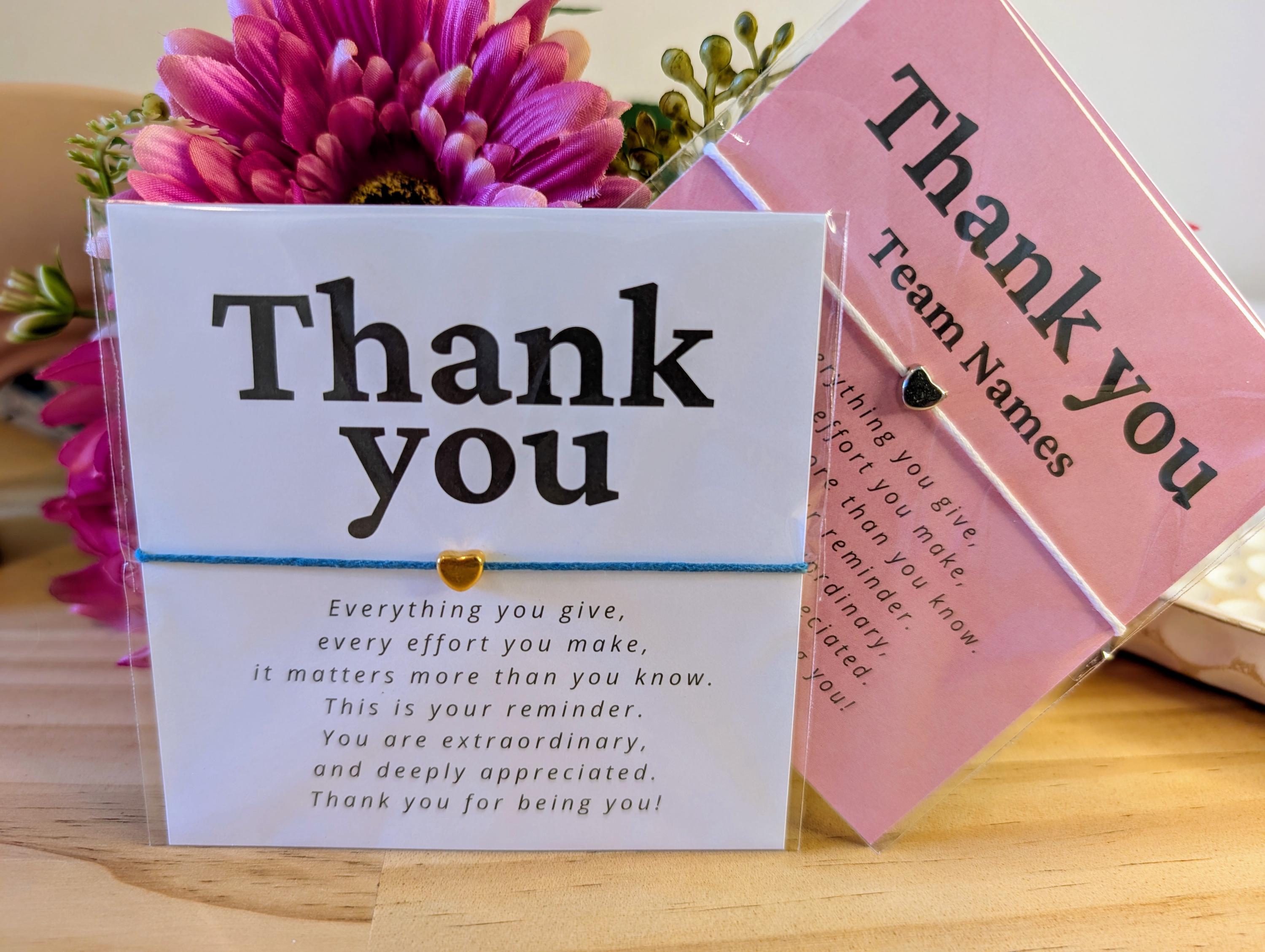 Personalized Thank You Bracelet Card