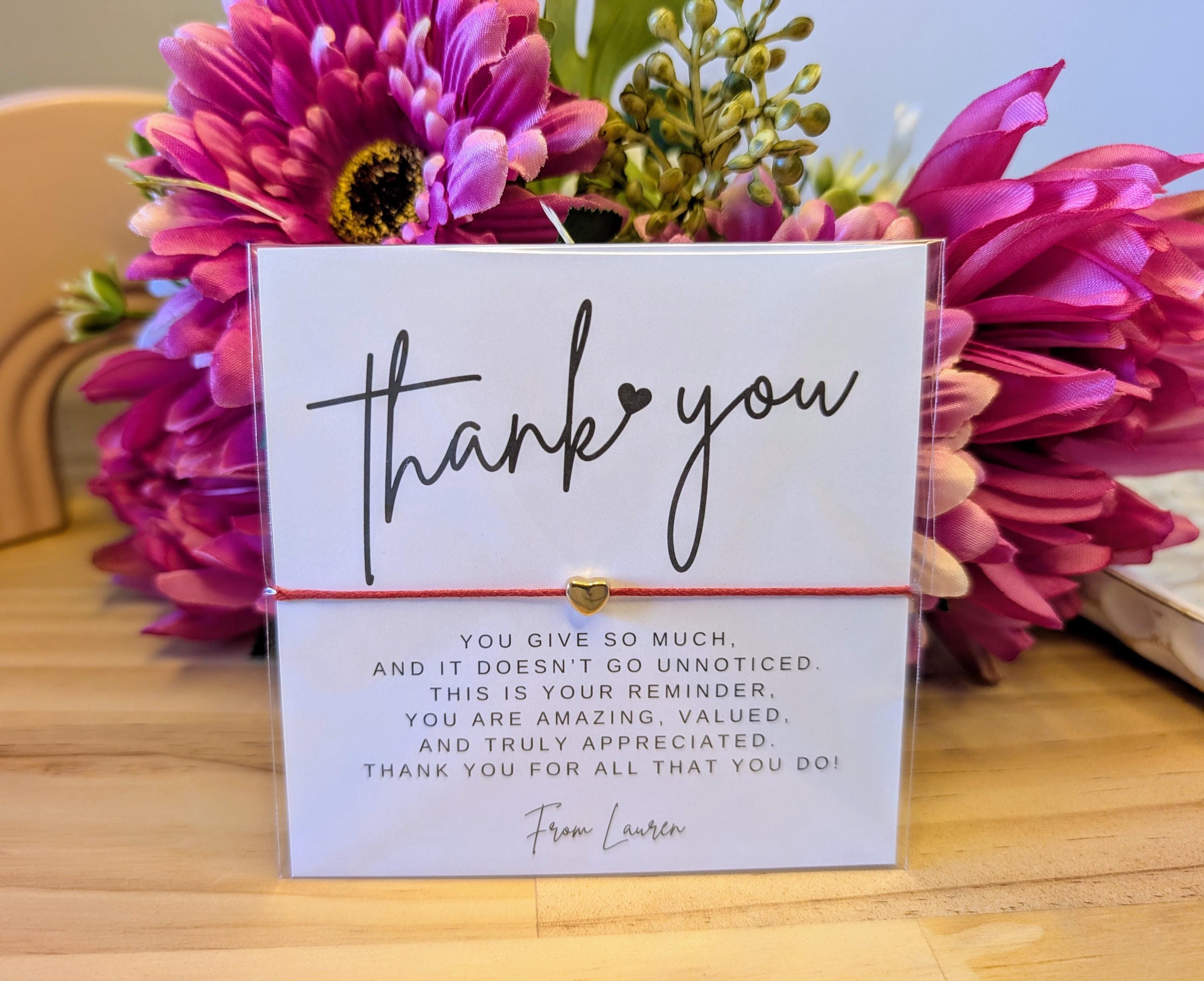 Personalized Thank You Bracelet Card